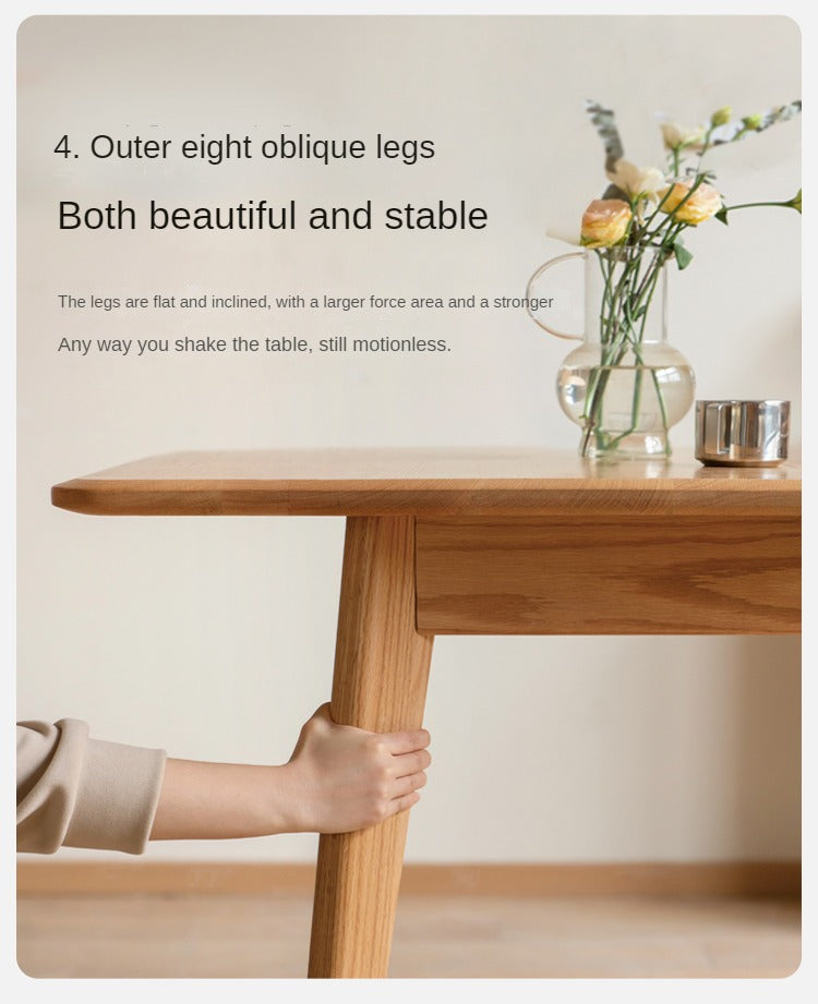 Solid Oak & Ash Wood Nordic Wall Mounted Extendable Dining Table - Space Saving Retractable Design for Small Apartments & Modern Homes