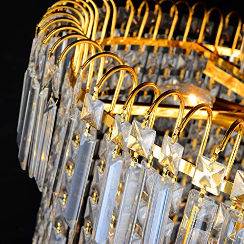 LITFAD Modern Spiral Chandelier - 16-Light Crystal Pendant Lighting Fixture in Gold, Luxury Hanging Lamp for Living Room, Hotel, Restaurant & Corridor | Elegant Ceiling Light for Dining Room, Foyer & Wedding Venue Decoration