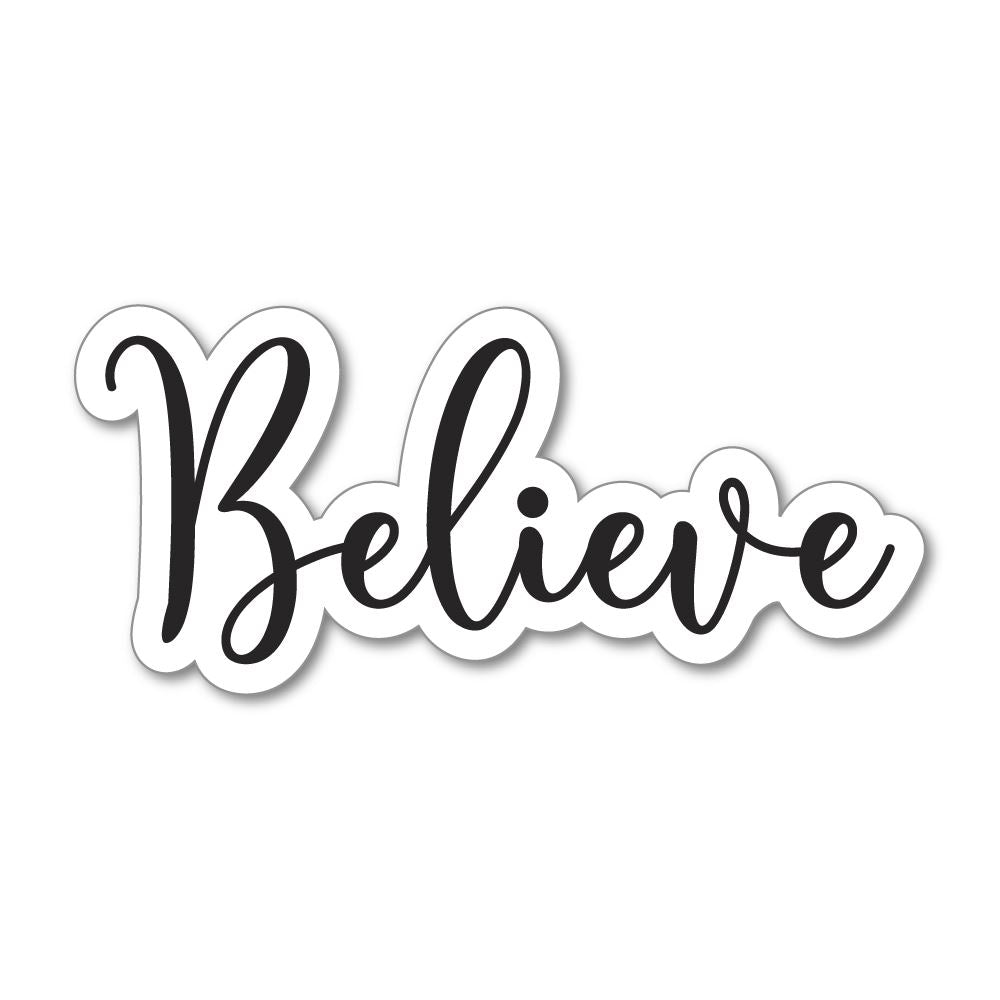 Believe Inspirational Vinyl Sticker Decal - Waterproof & Durable for Laptops, Cars, Windows & DIY Crafts - Motivational Quote Decoration for Home, Office & Gifts