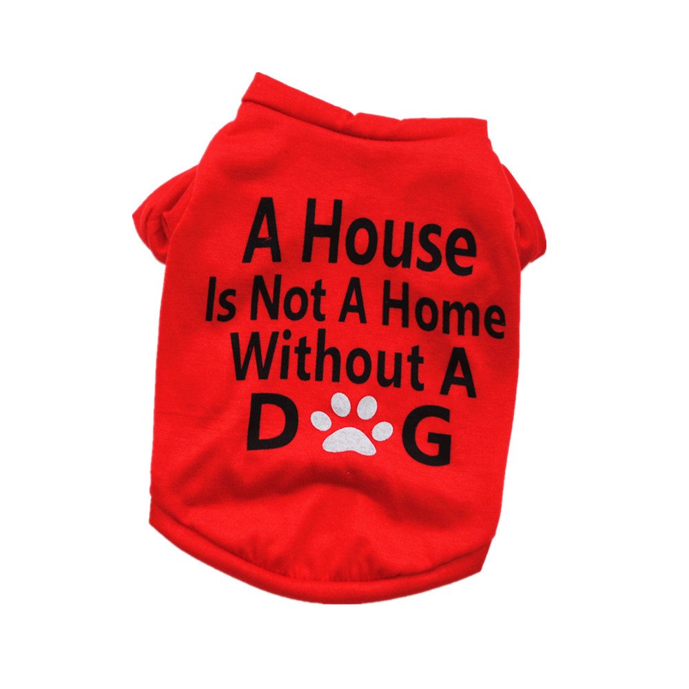 Printed Puppy Sweatshirt - Cute Soft & Breathable Pet Apparel for Small Dogs & Cats | Dog Shirt, Pet Clothes & Sweaters in Red X-Small | Perfect for Daily Walks, Indoor Comfort & Photo Shoots
