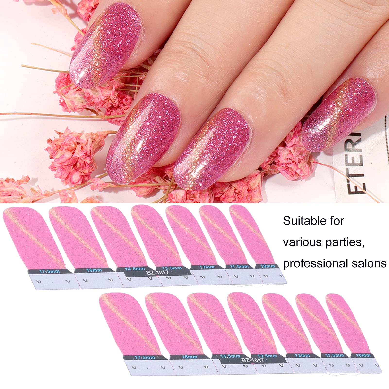 Eco-Friendly Nail Polish Strips - 14pc Unique Nail Art Decals for Professional Nail Artists & Salon Use | Perfect for DIY Manicures, Special Occasions & Gift Giving