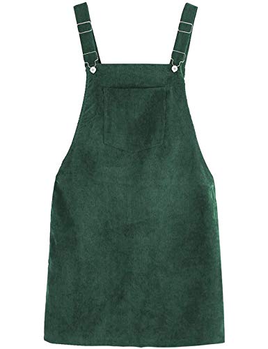 PAODIKUAI Women's A-Line Corduroy Pinafore Jumper Dress with Bib - Stylish Mini Skirt for Casual Outings, Fall Fashion, and Vintage Looks