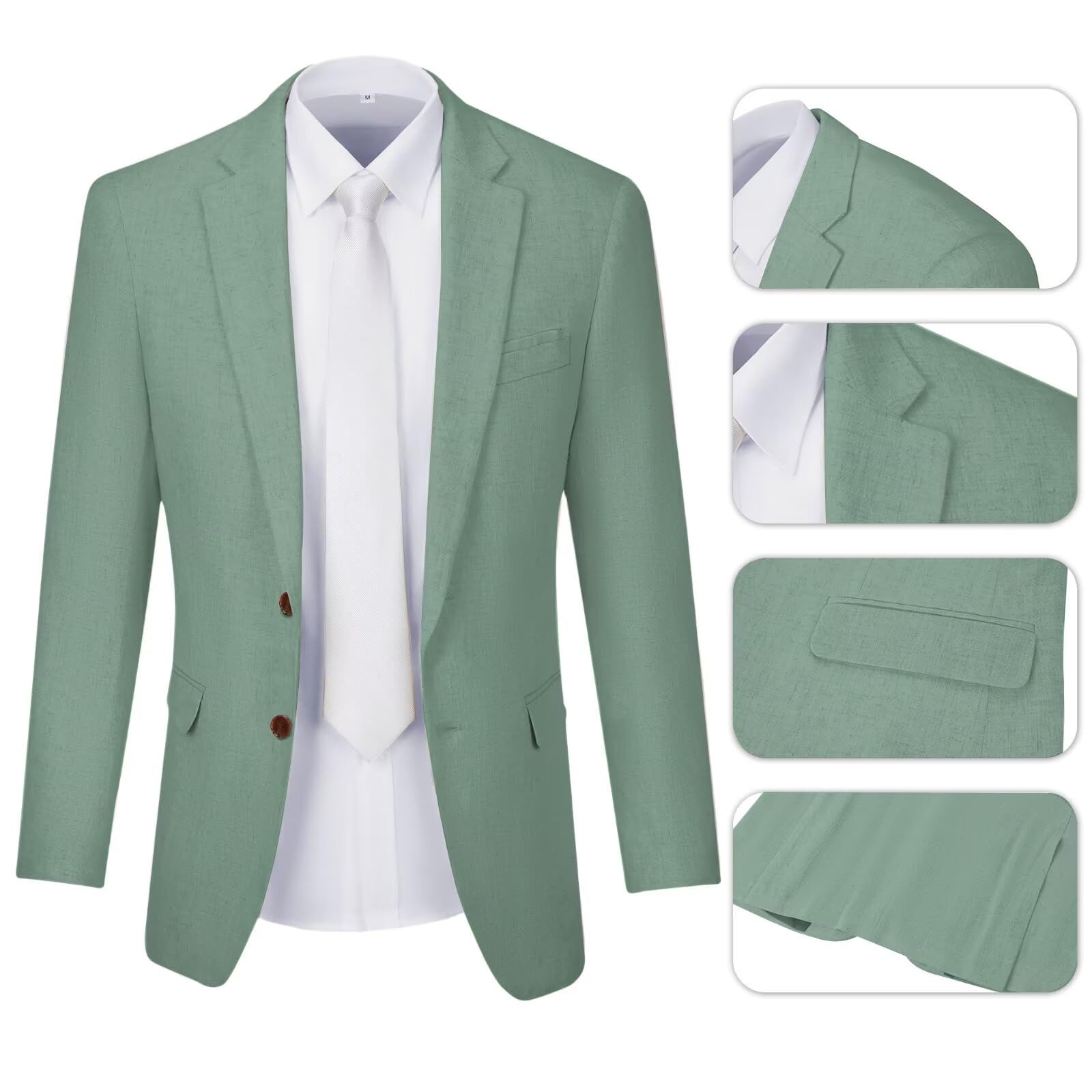 Premium Men's Linen Suit 3-Piece Set - Breathable Beach Wedding Blazer, Vest & Pants for Groomsmen, Summer Formal Attire & Prom Tuxedo | Perfect for Outdoor Weddings, Beach Parties & Special Occasions