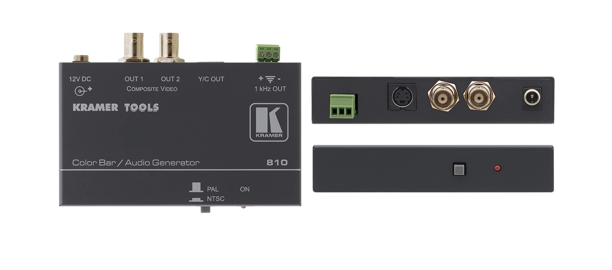 Kramer Electronics 810 Composite Video & S-Video Color Bar Audio Tone Generator - Professional AV Testing Equipment for Studio, Broadcast & Home Theater Setup