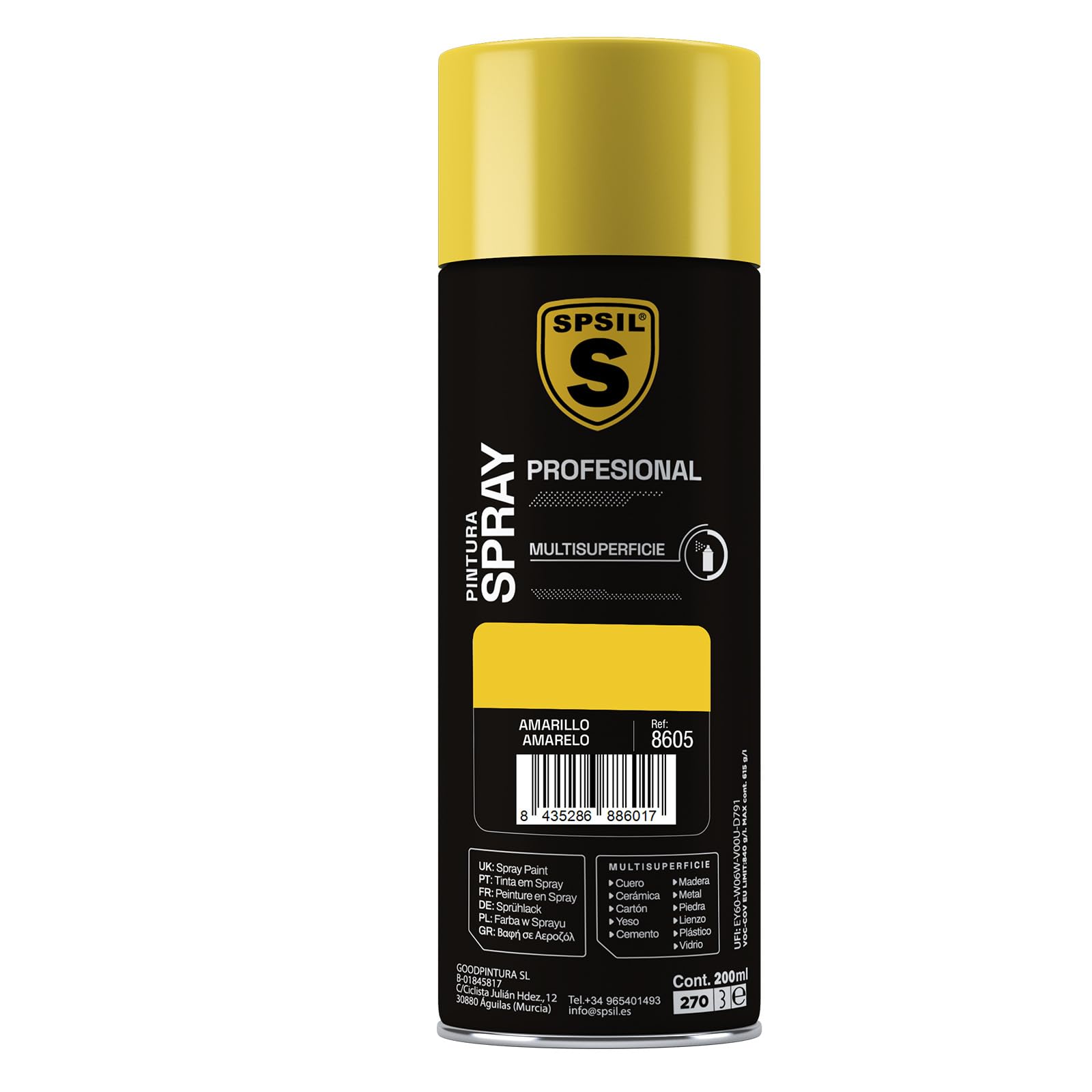 MIBAZAR- Lemon Yellow Spray Paint 8604 - High Coverage, Fast Drying for DIY Projects, Home Decor, and Automotive Touch-Ups
