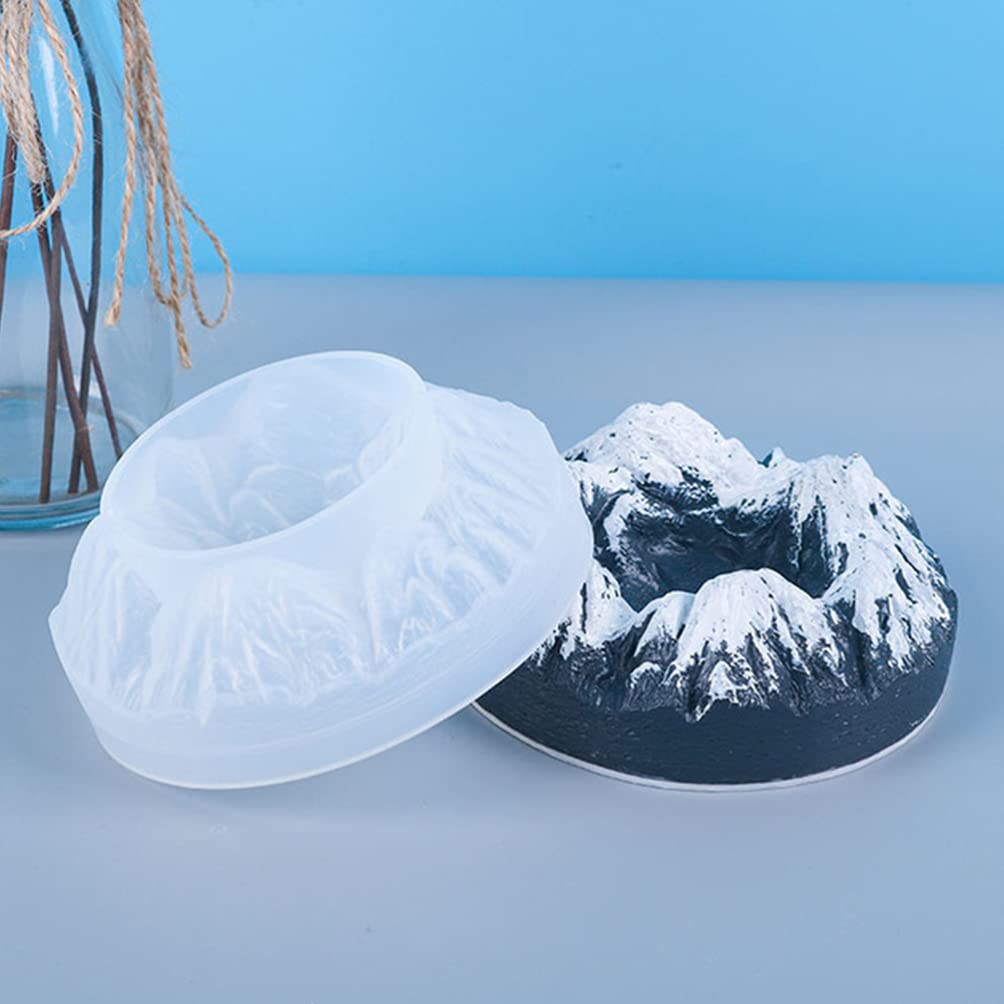 EXCEART 1-Piece Epoxy Resin Volcano Rockery Ashtray Silicone Mold - Large White Soap, Candle & Jewelry Organizer Tray - Perfect for DIY Resin Art, Home Decor & Smoking Accessories