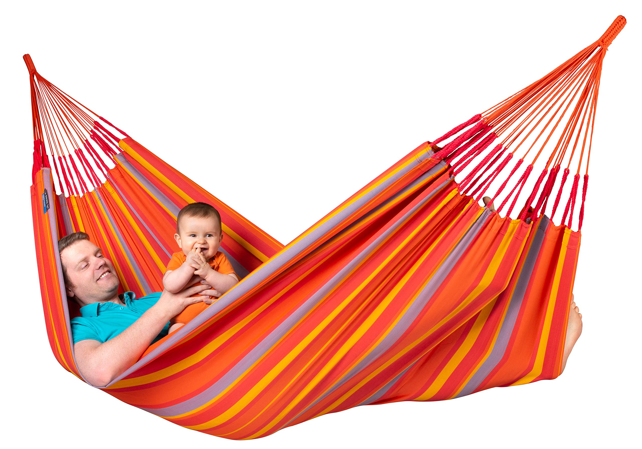 LA SIESTA® Large Double Brisa Classic Hammock with CasaMount Suspension Kit - Weather Resistant 2-Person Hammock for Indoor & Outdoor Use - Perfect for Patio, Backyard, Camping and Beach Relaxation