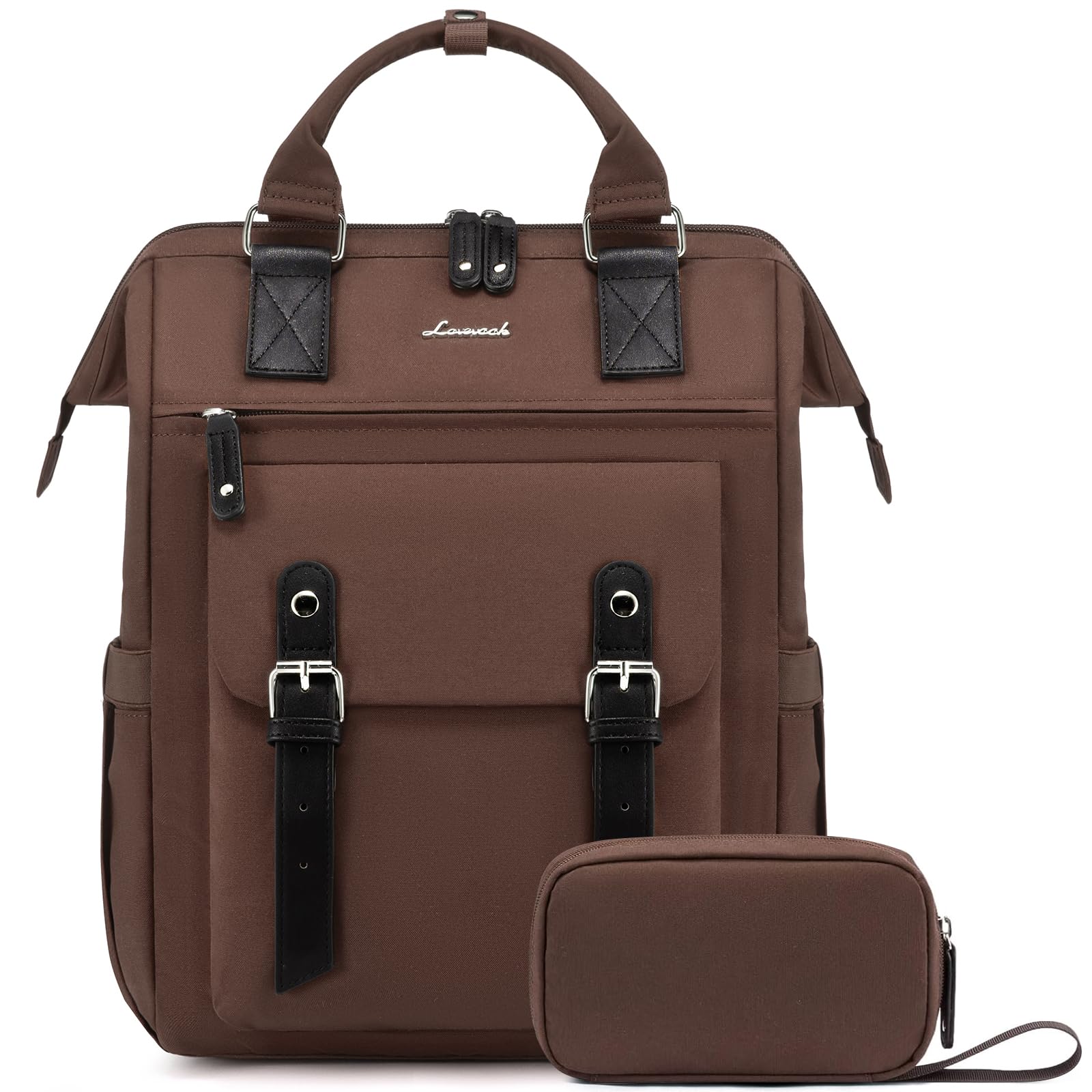 LOVEVOOK Women's 17 Inch Laptop Backpack - Waterproof Anti-Theft Business Computer Bag for Work, College & Travel - Perfect for Teachers, Doctors, Nurses & Students (Coffee) | Ideal for Commuting, Office Use & Daily Essentials Storage