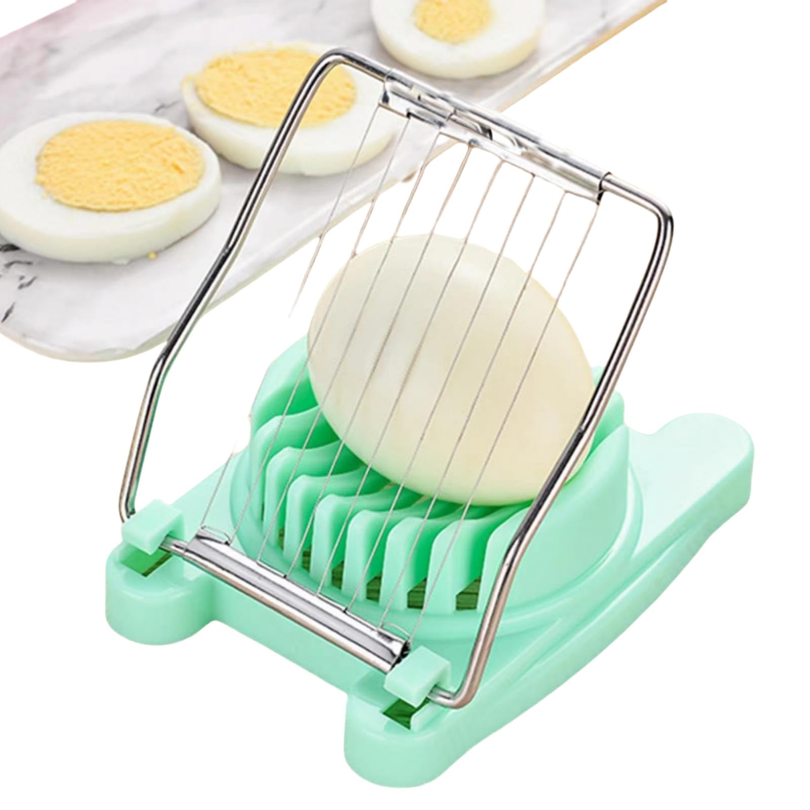 Premium Stainless Steel Egg Slicer for Hard Boiled Eggs - Perfect for Salads, Sandwiches, Appetizers & Garnishes - Durable Green Kitchen Tool for Meal Prep & Healthy Eating