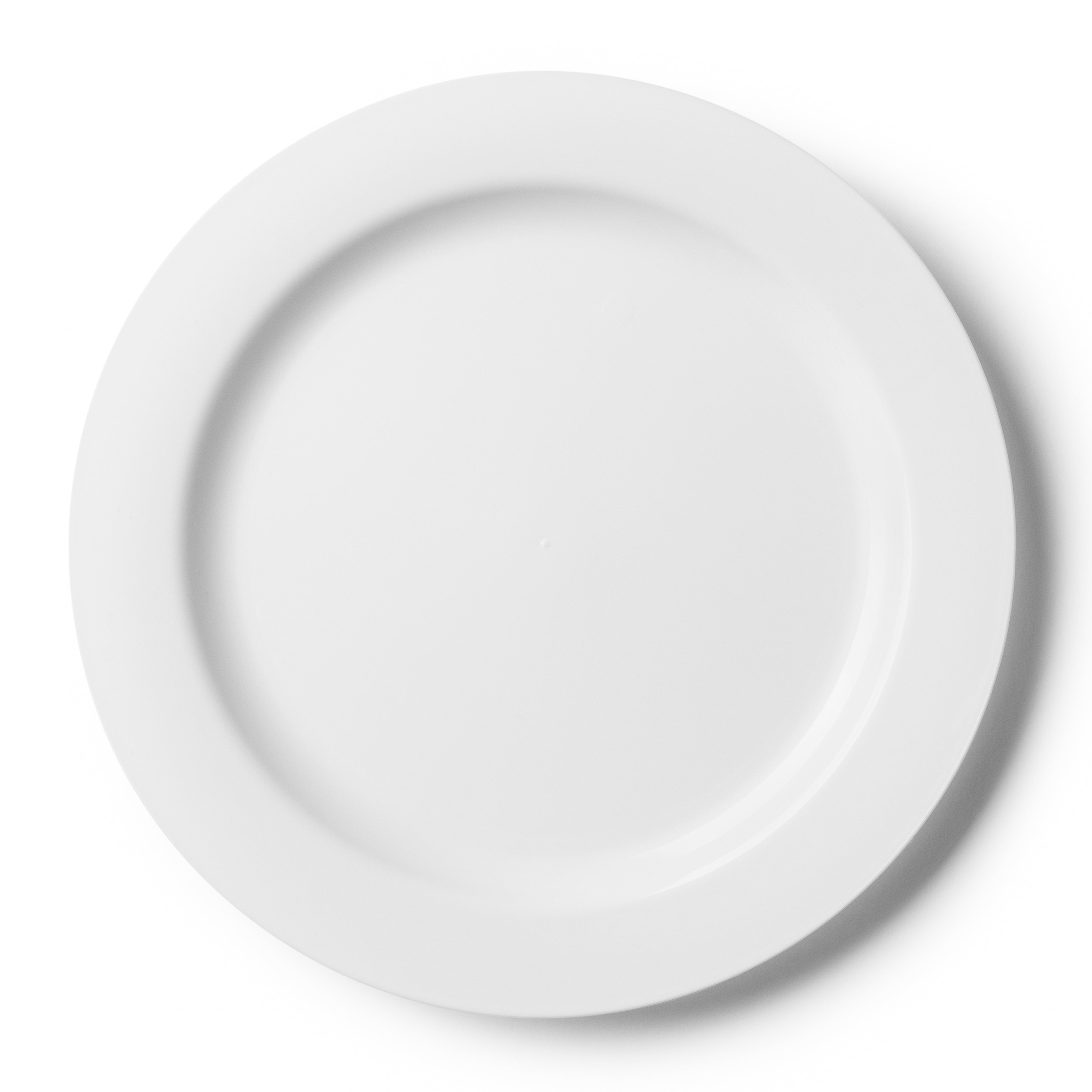 30 Pack White Round Plastic Plates - Durable Disposable Dinner Plates for Parties, Picnics & Outdoor Events - BPA-Free & Eco-Friendly