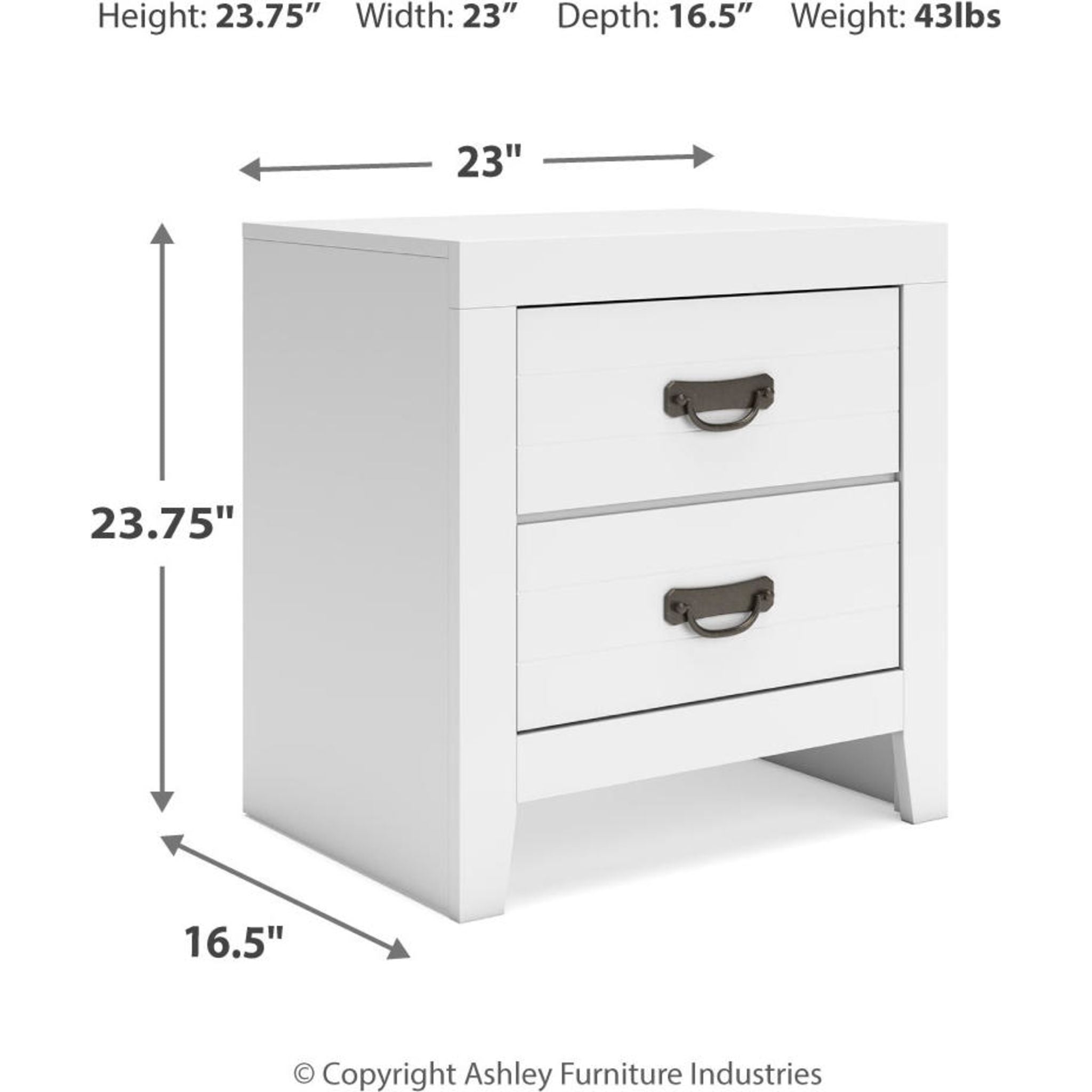 Binterglen 6-Piece Full Panel Bedroom Set in White - Modern Bed Frame, Nightstands & Dresser for Cozy Home Decor