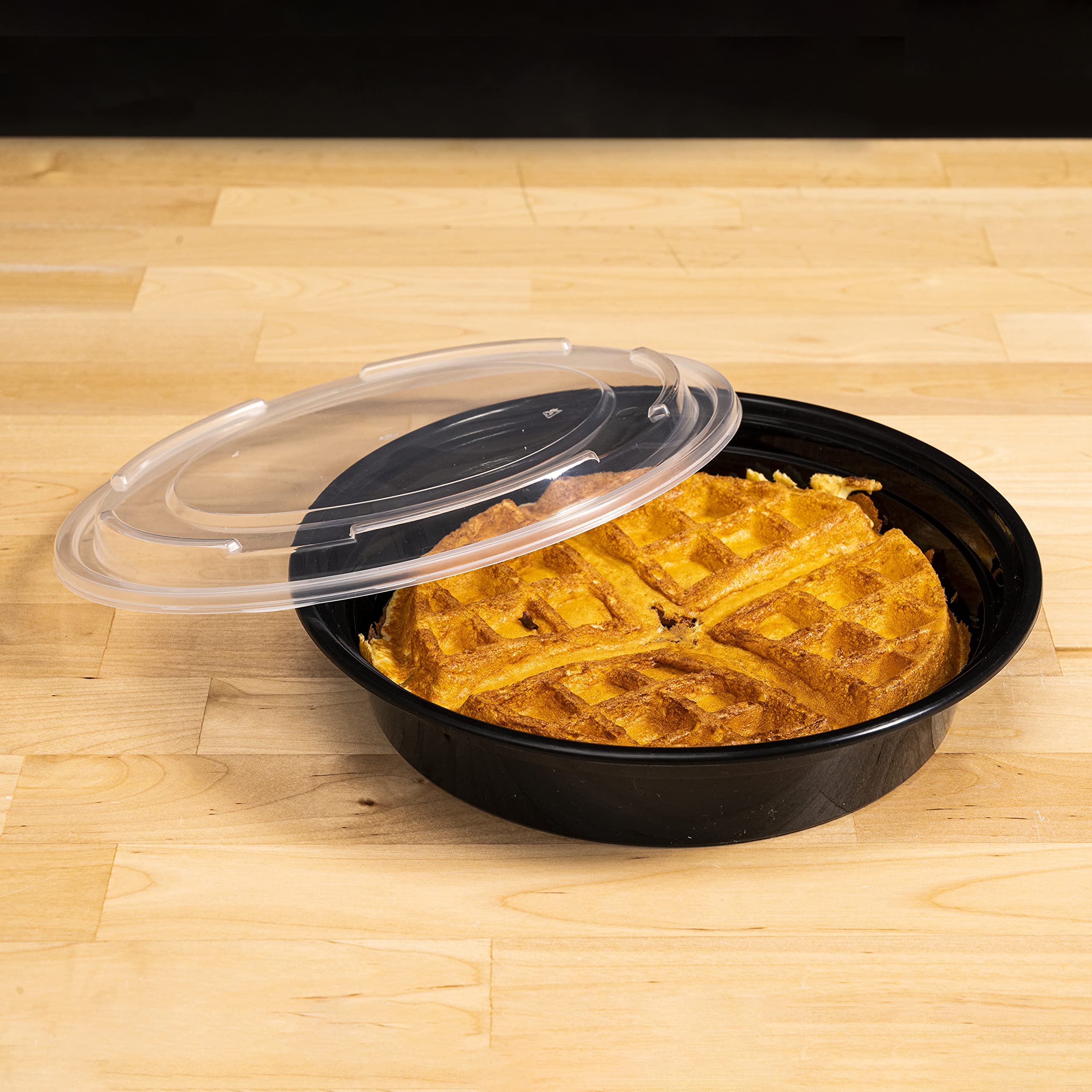 TIYA 48 oz Takeout Food Containers with Lids - Bulk 150 Pack Reusable Plastic Storage Bowls - Microwave & Dishwasher Safe, Leak-Proof for Meal Prep, Picnics, Parties & Leftovers - BPA-Free Round To-Go Containers