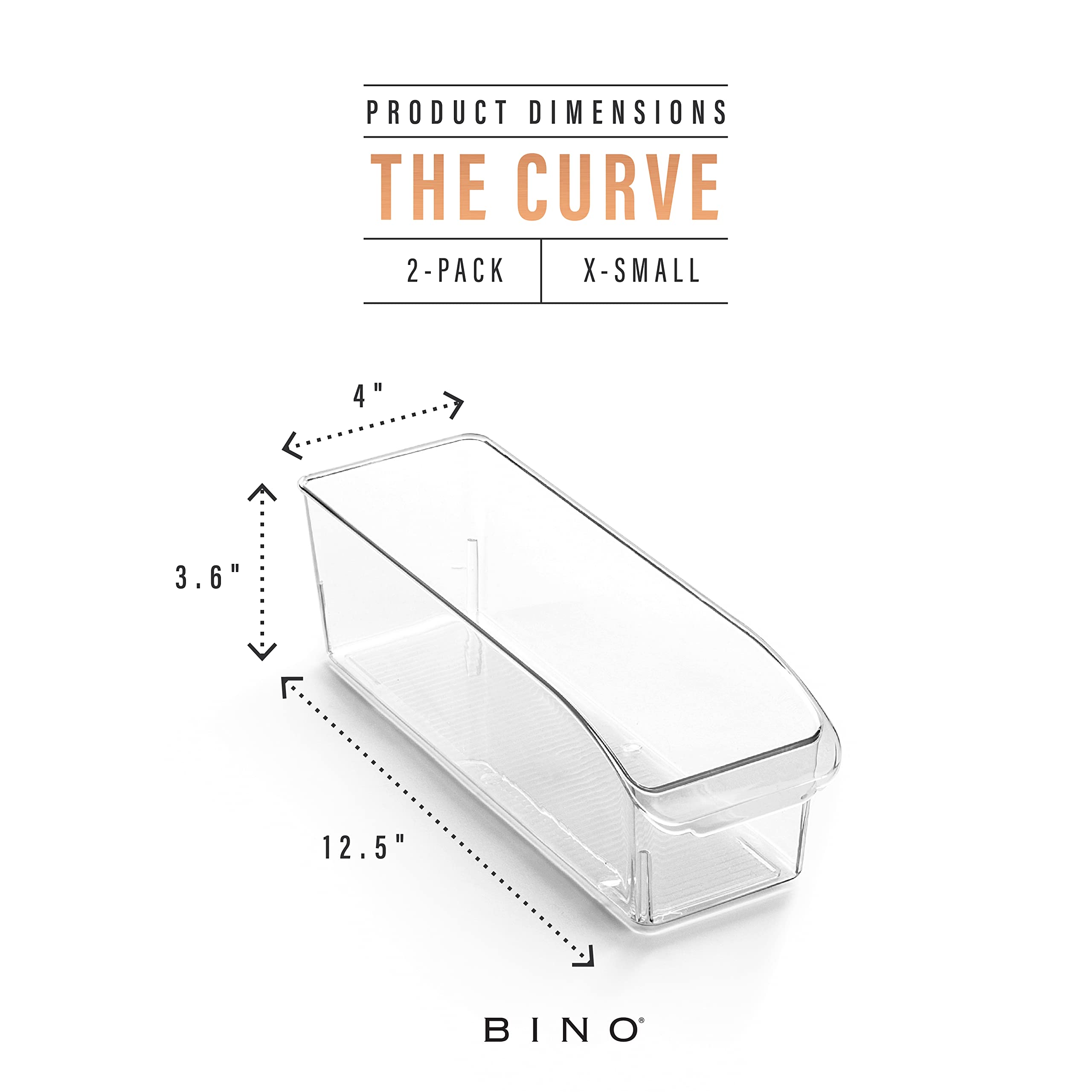 BINO Plastic Storage Bins - Small Organizer Containers for Kitchen, Pantry, Fridge & Home Organization | Multi-Use Storage Solutions | Perfect for Food, Toys, Office Supplies & Closet Organization | THE CURVE COLLECTION