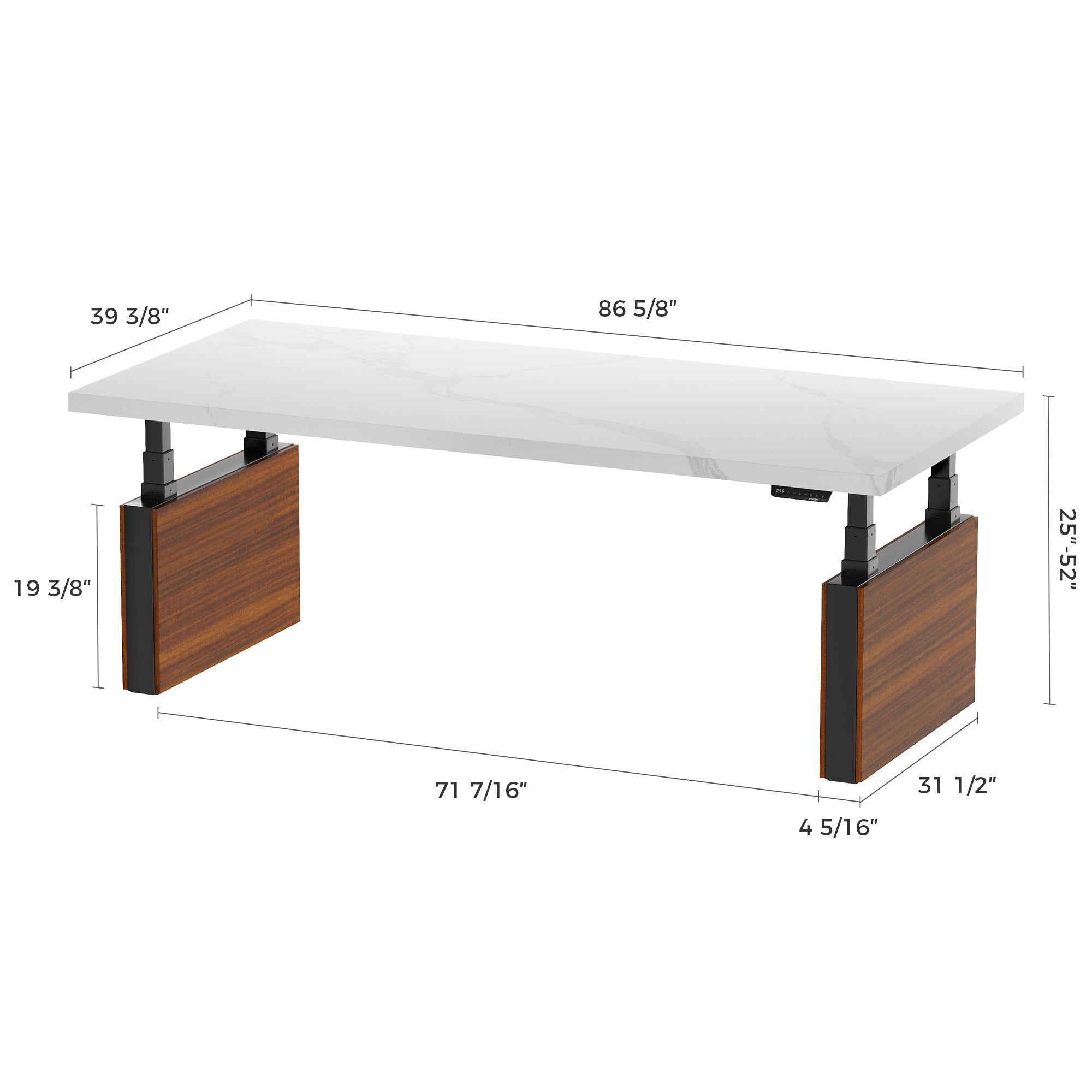 Zen Pro Executive Standing Desk - Adjustable Height Electric Standing Desk for Home & Office - Ergonomic Workstation for Productivity & Comfort