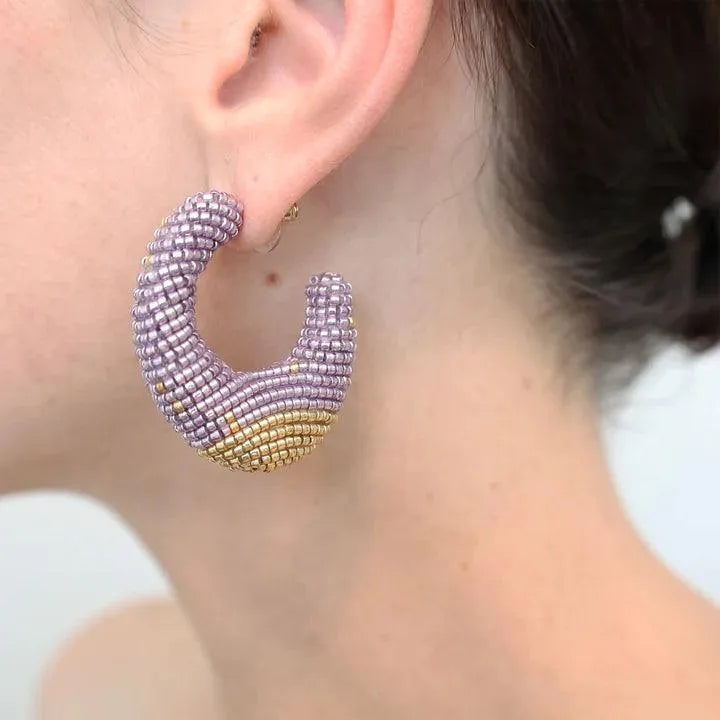 Torra Hoops - Elegant Lilac Hoop Earrings for Women | Trendy Fashion Jewelry for Everyday Wear & Special Occasions
