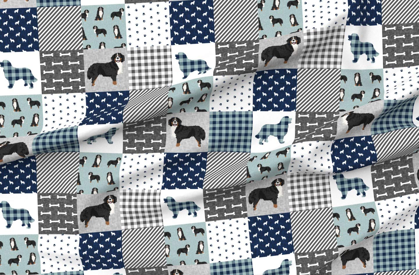 Bernese Mountain Dog Printed Minky Fabric - Soft Plush Fat Quarter for Baby Blankets, Quilt Backing & Sewing Projects - Pet Portrait Wholecloth Cheater Quilt Fabric - Perfect for DIY Crafts, Home Decor & Gift Making