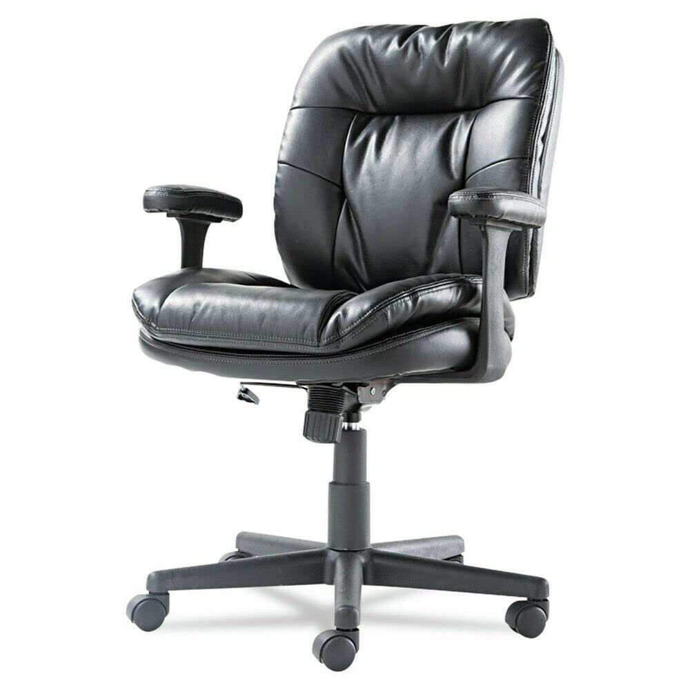 Premium LCSA Ergonomic Office Chair - Adjustable Swivel & Tilt Executive Desk Chair with Fixed T-Bar Arms (Black) - Ideal for Home Office, Gaming & Workspace Comfort