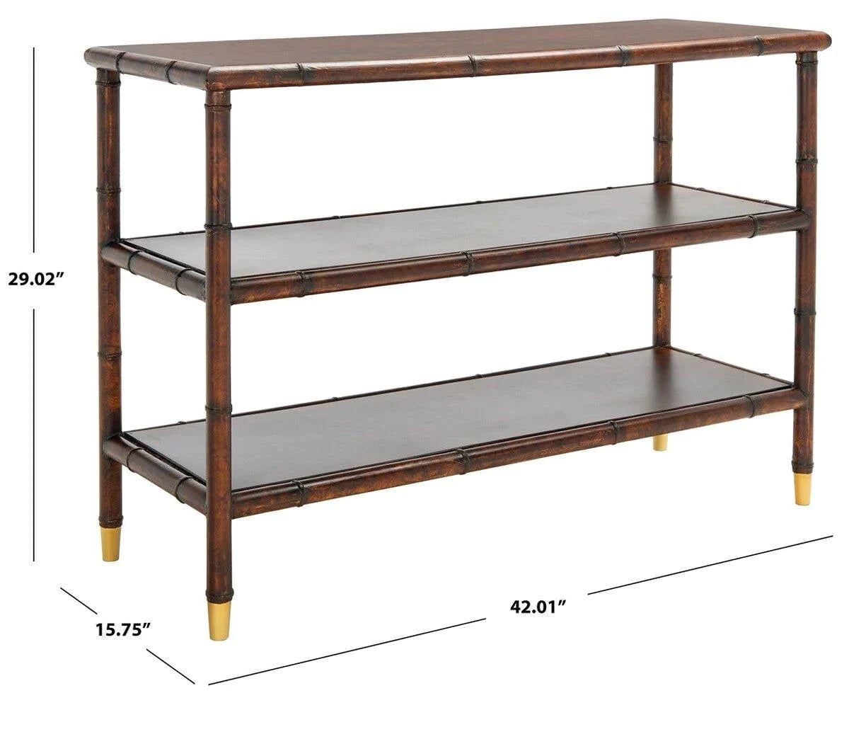 Modern Bamboo 2-Tier Console Table - Entryway Sofa Table for Hallway, Living Room & Bedroom Decor