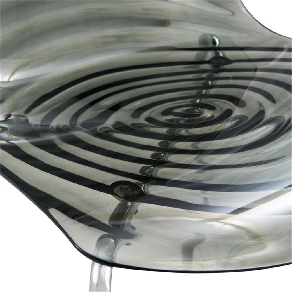 Modern Acrylic Lucite Dining Chair with Chrome Metal Legs - LeisureMod Astor Water Ripple Design for Contemporary Dining Room, Kitchen, Office & Small Spaces - Perfect for Home Decor, Restaurant Seating & Compact Living Areas