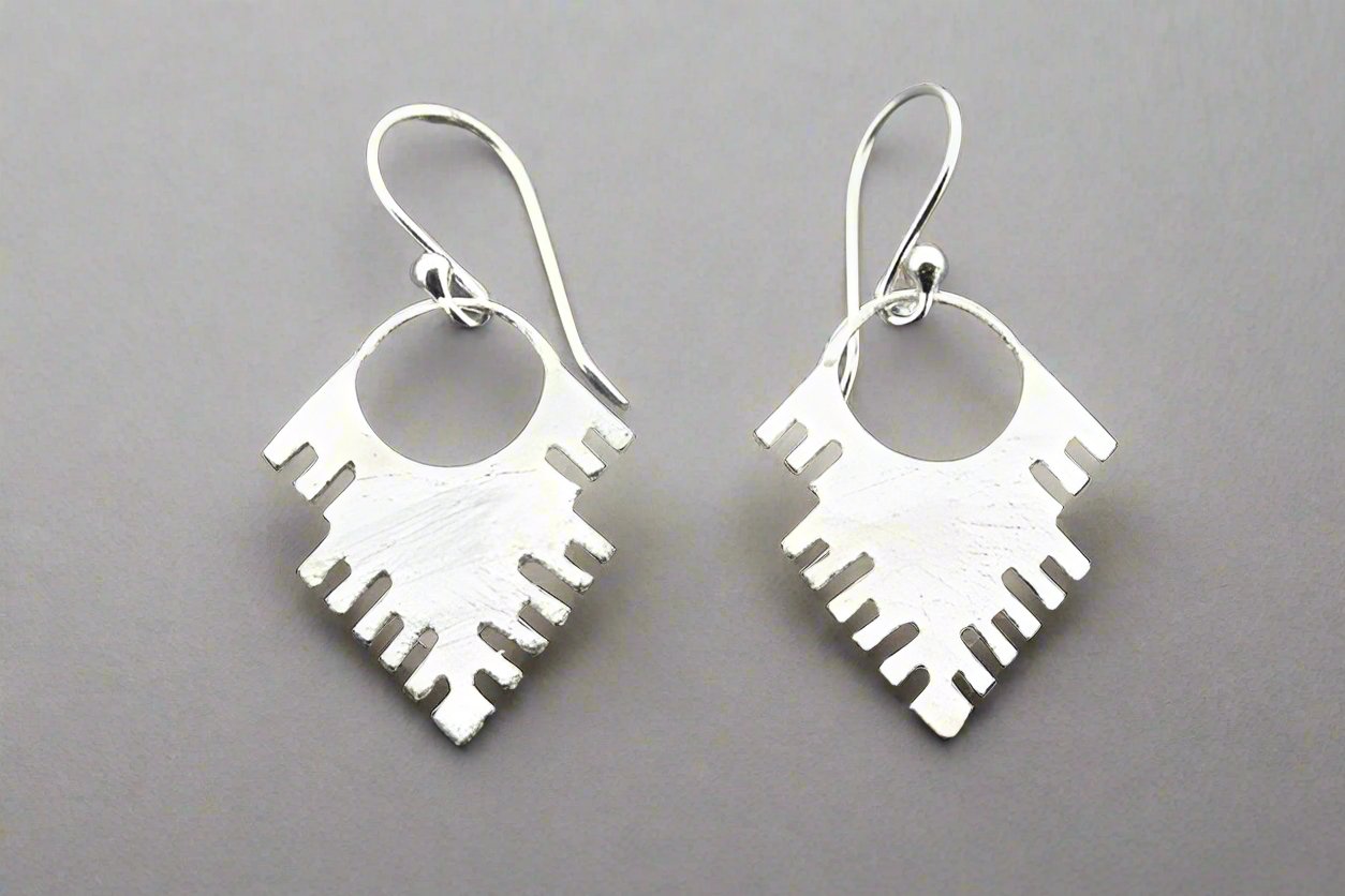 Cynthia Sterling Silver Earrings for Women - Elegant Dangle Hoop Earrings for Everyday Wear & Special Occasions