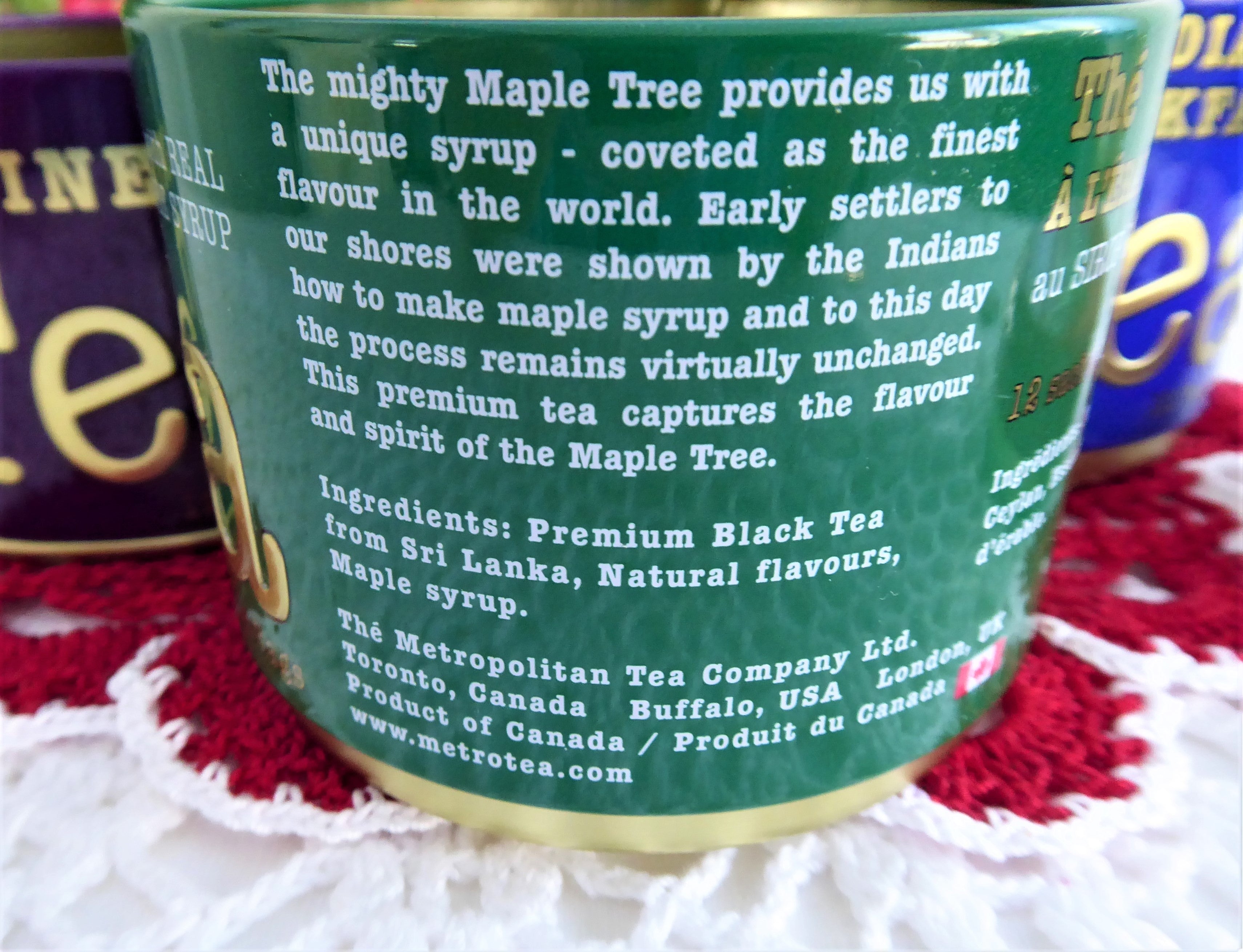 3-Piece Stackable Tea Tin Set - Empty Tea Storage Canisters with Maple Leaf & Mountie Design - Perfect for Loose Leaf Tea, Coffee, and Spices - Ideal for Kitchen, Pantry, and Gift Giving