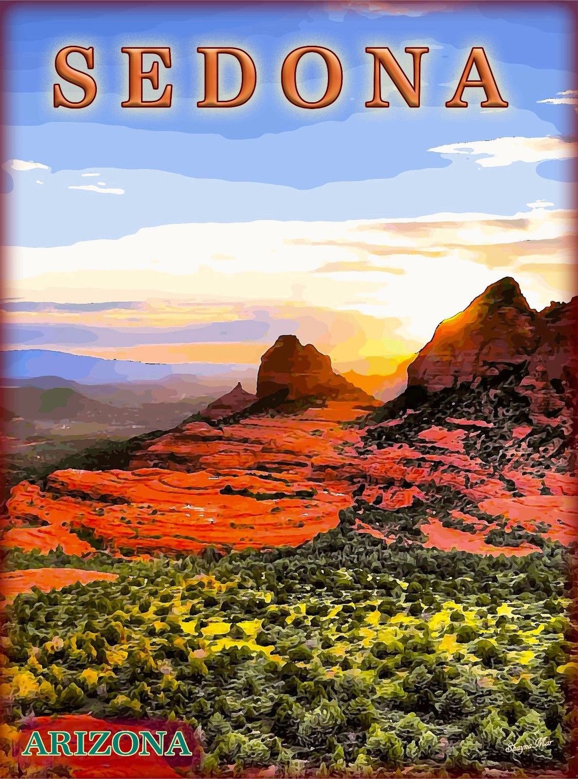 Sedona Arizona Desert USA Travel Souvenir Fridge Magnet - Perfect for Home, Office & Gifts | Scenic Southwest Art Decoration