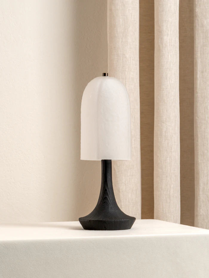 Ember Charred Wood Rechargeable Table Lamp - Modern USB Desk Light for Bedroom, Office & Living Room Decor - Stylish Ambient Lighting for Home & Workspace