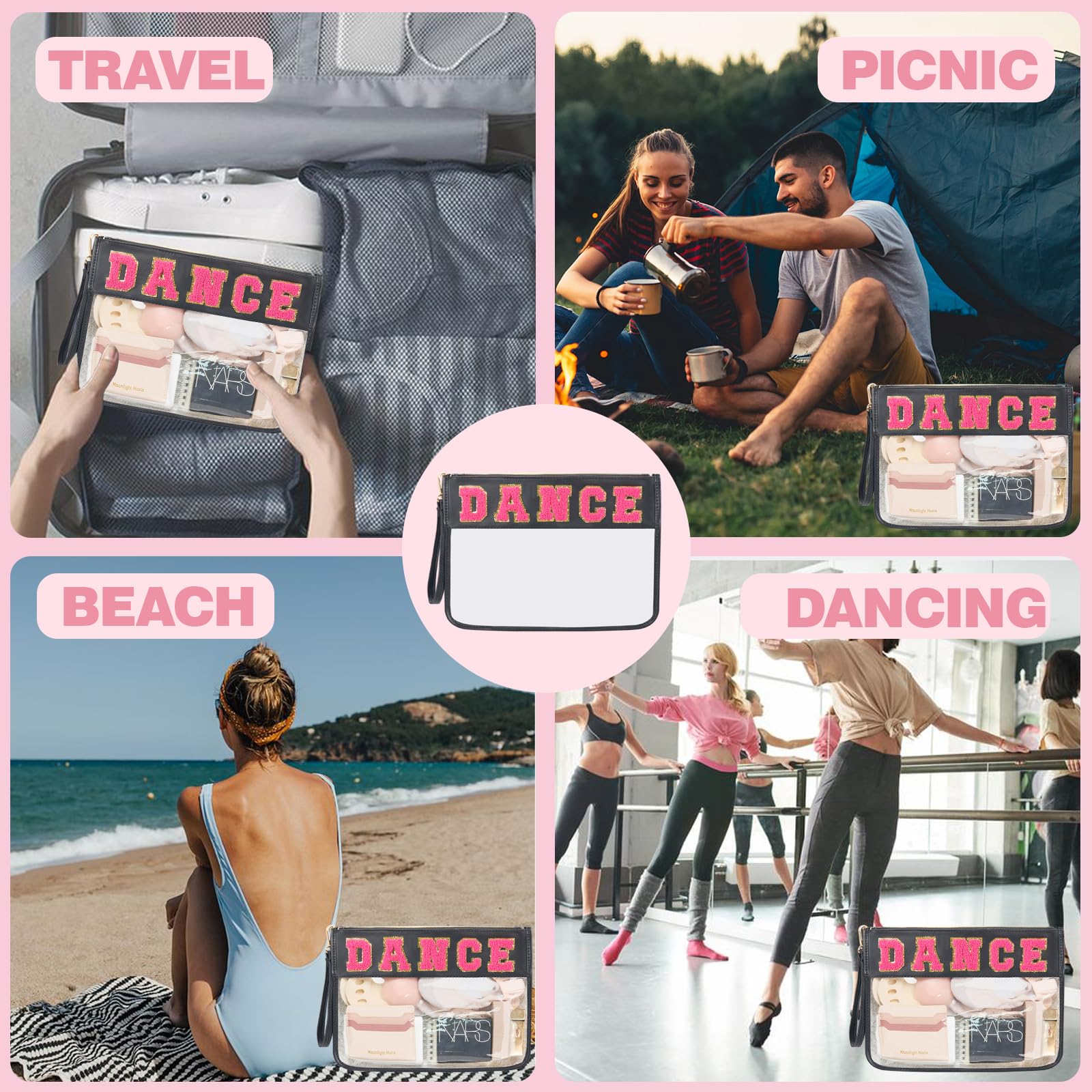 **Clear Ballet Dance Makeup Bag - Essential Dance Competition Accessories for Girls | Perfect Dance Recital Gifts & Must-Have Dance Stuff**    *(Ideal for ballet classes, dance competitions, recitals, and organizing dance essentials on the go!)*