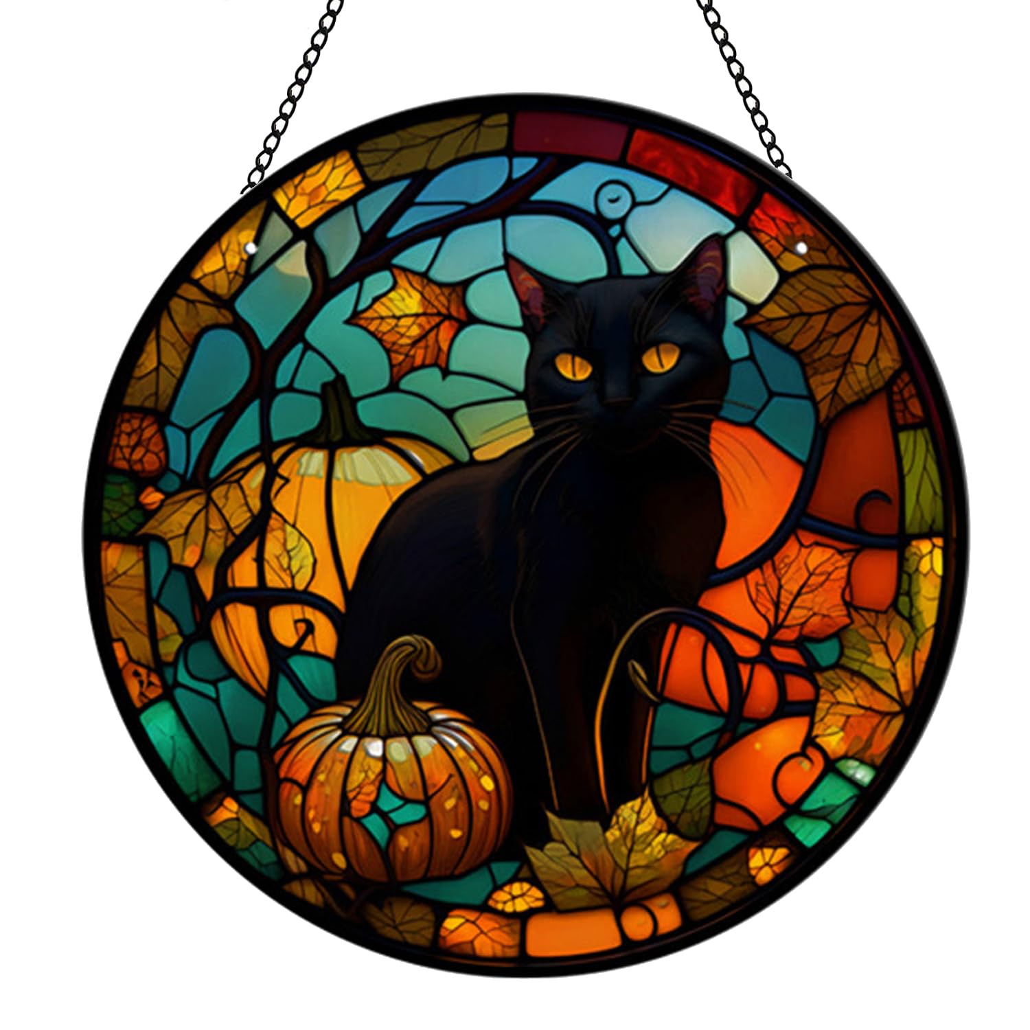 MATIHAY Black Cat Acrylic Window Hanging - Cute Cat Wall Decor for Cat Lovers, Halloween Fall Christmas Home Decor, Cafe Decoration - Perfect for Living Room, Bedroom, Office & Gift Giving
