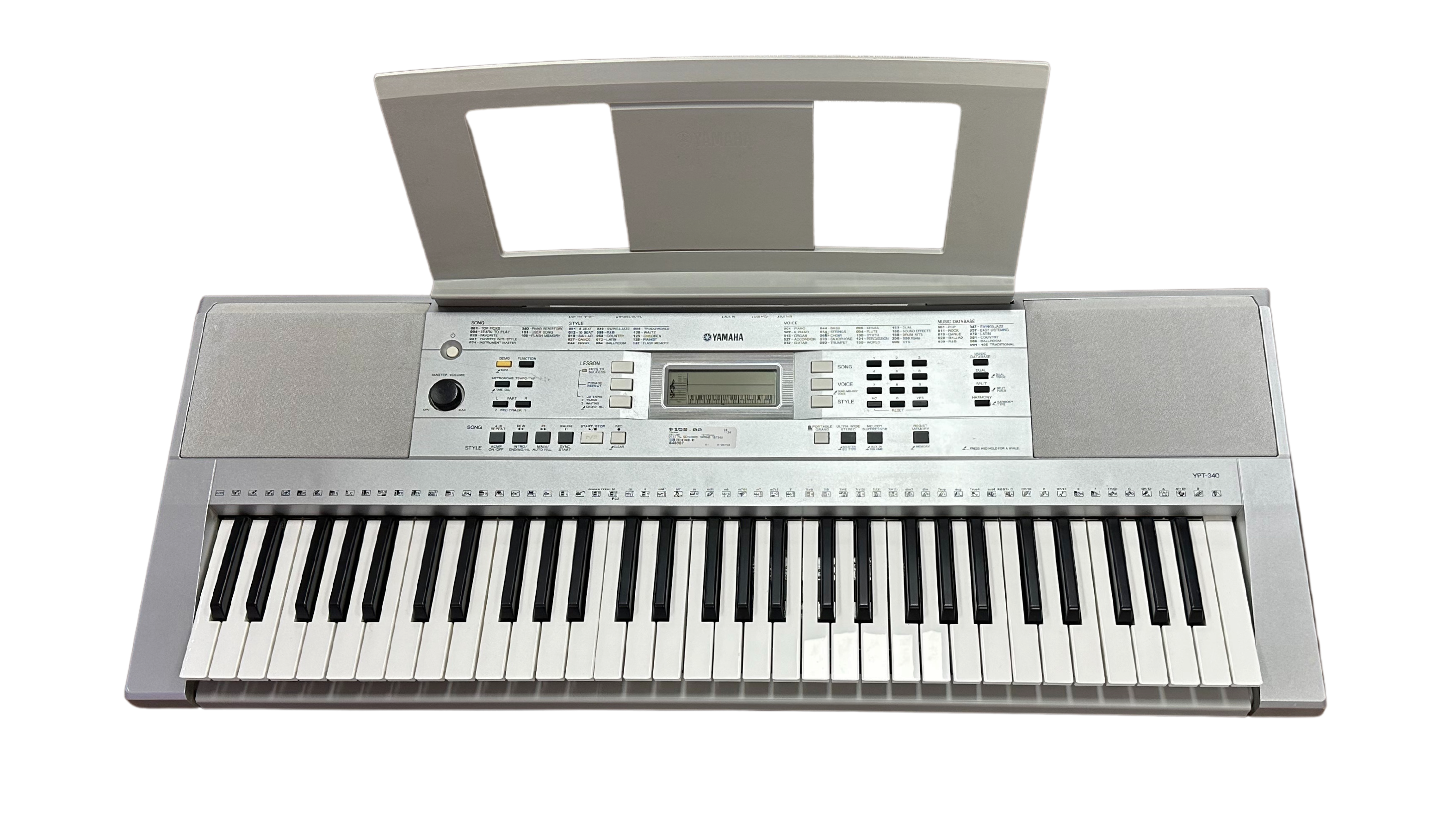 Yamaha YPT-340 61-Key Portable Keyboard with Stand & Power Adapter - Ideal for Beginners, Home Practice & Live Performances