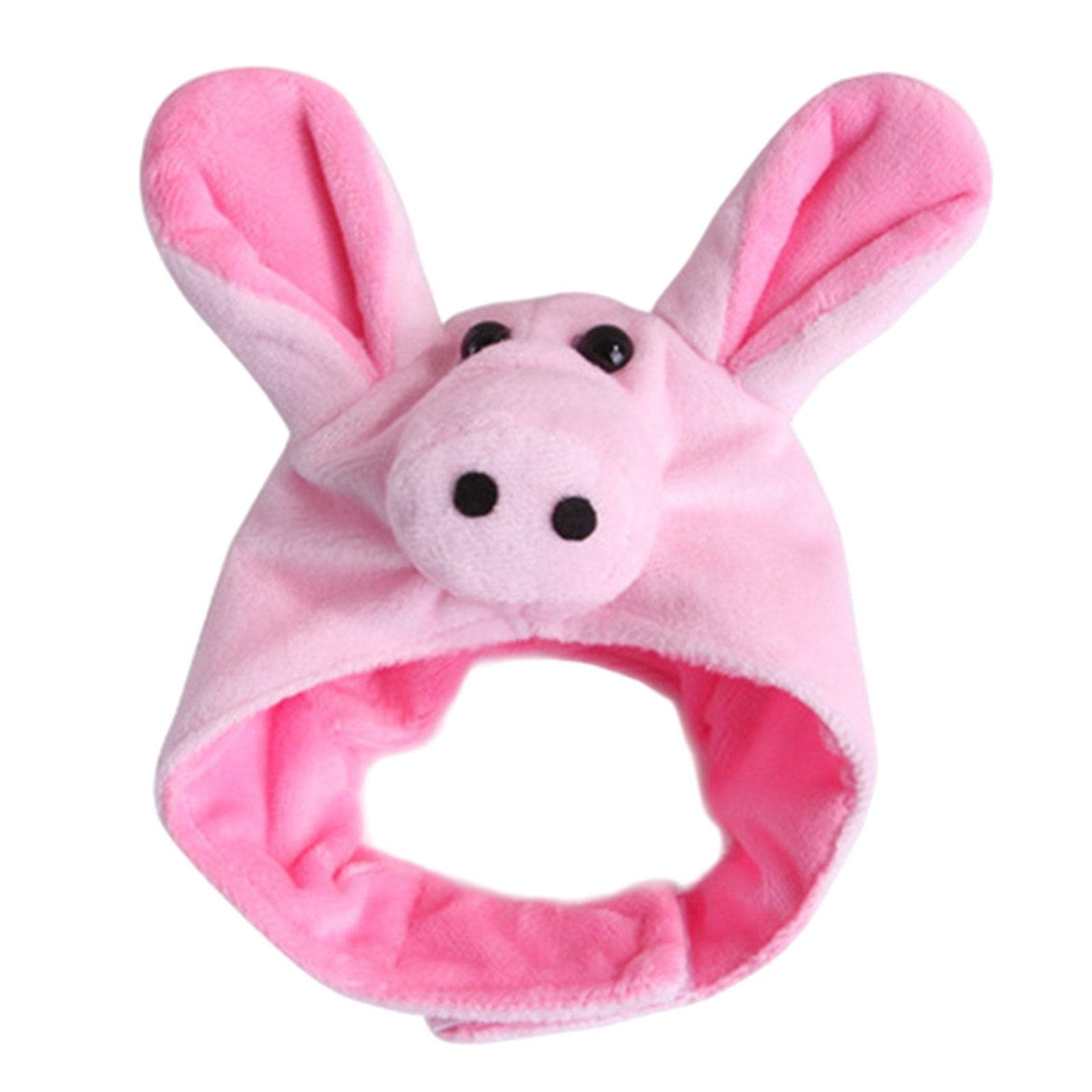 Baoblaze Winter Warm Cute Funny Dog Cat Hat - Pet Costume Headwear for Halloween, Birthday Party & Dress Up - Pig Design for Small Animals