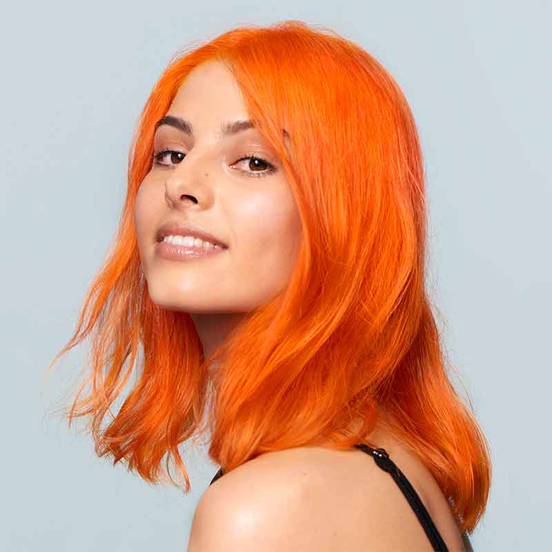 Bleach London Curious Orange Super Cool Semi-Permanent Hair Dye - Vibrant Orange Hair Color for Bold Looks, DIY Home Hair Coloring & Creative Styling