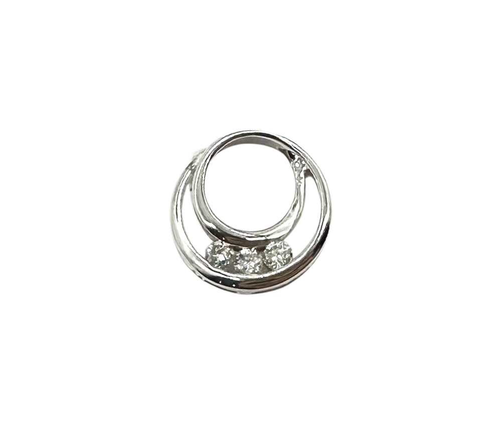 14K White Gold Diamond Circle Pendant Necklace - Elegant Dainty Jewelry for Women, Perfect for Everyday Wear, Anniversary Gifts & Special Occasions
