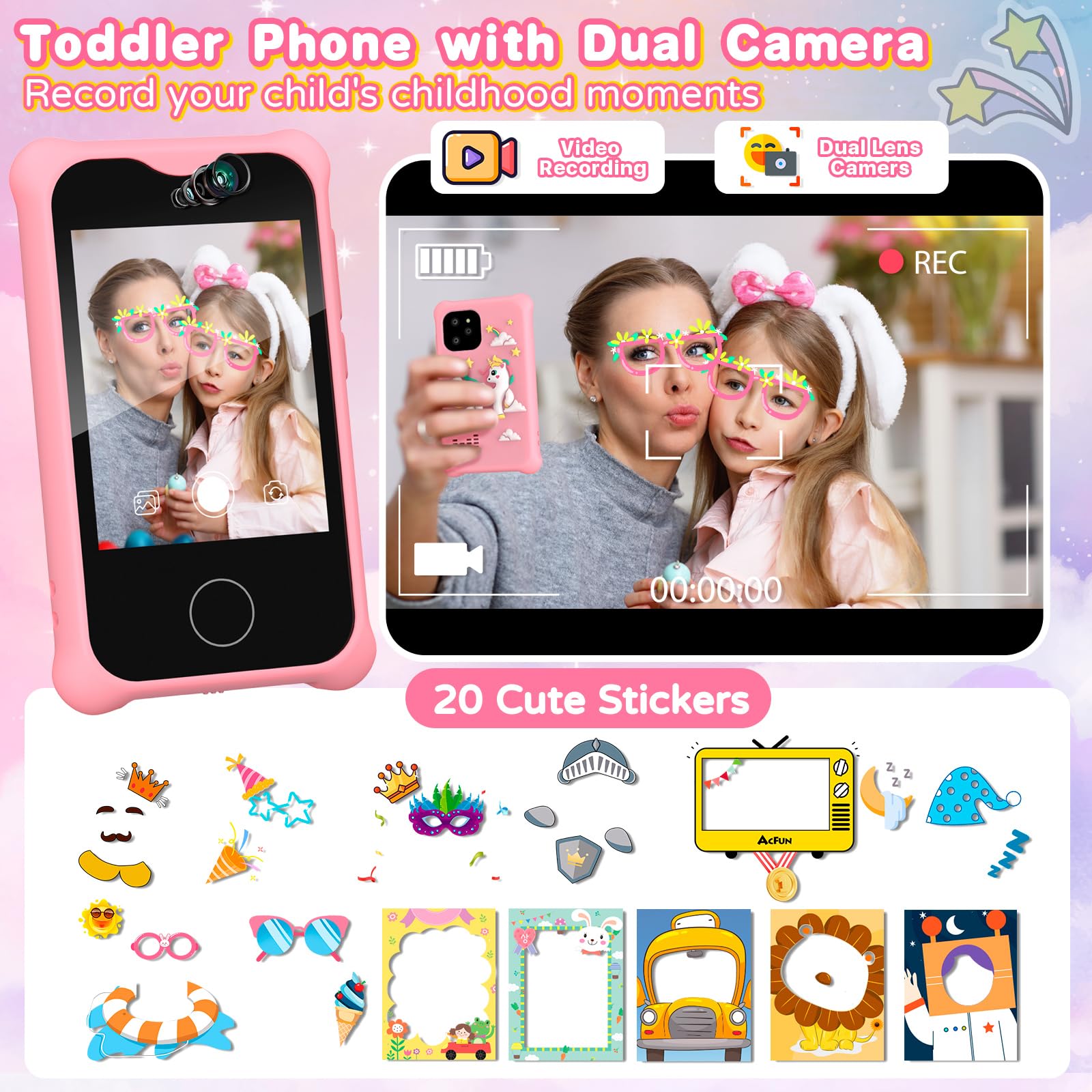 Smart Phone Toy for Kids Ages 3-8 - Touchscreen Learning Phone with Camera | Educational Gift for Toddlers, Boys & Girls | Perfect Birthday Present for Pretend Play & Early Learning