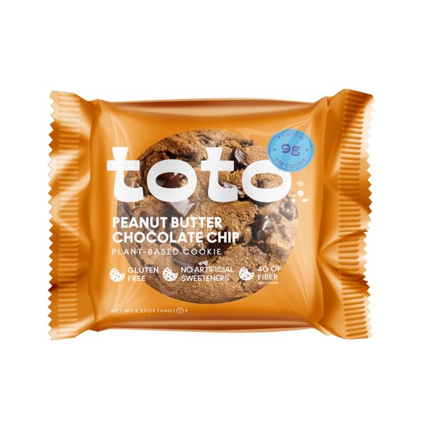 T.oto Foods Peanut Butter Chocolate Chip Cookies - 2.5 oz (Pack of 10) | Bulk Snacks for Office, School & Travel | Delicious Homemade-Style Treats