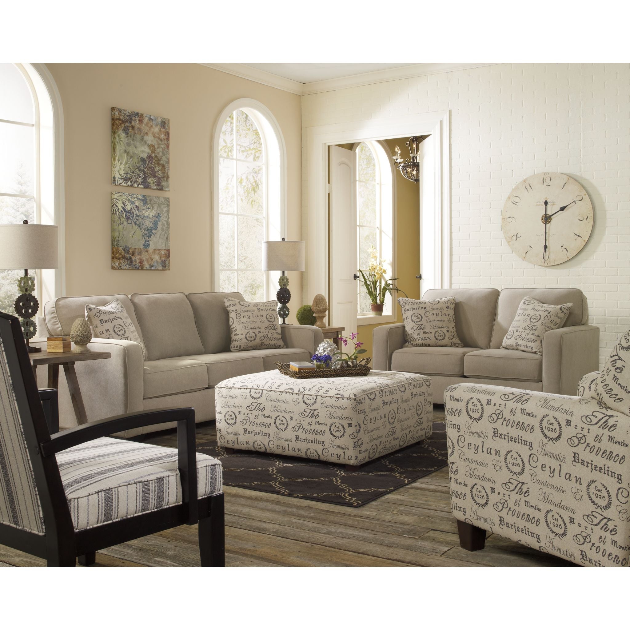 Alenya Oversized Ottoman - Large Round Footrest Pouf, Plush Upholstered Storage Ottoman for Living Room, Bedroom & Nursery - Perfect for Extra Seating, Footrest & Hidden Storage