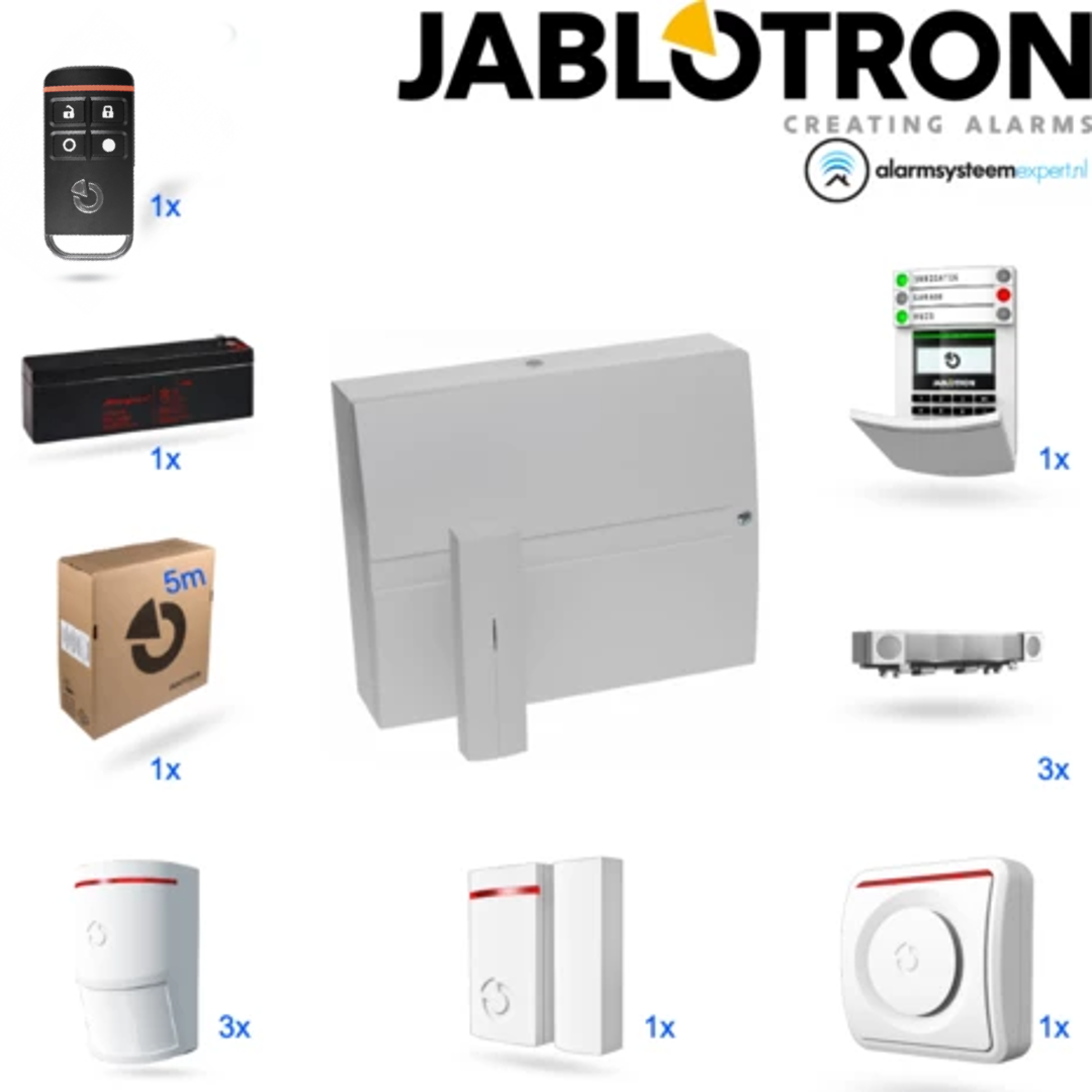 JA103KR Wireless Alarm System Kit without GSM Module + LAN Cable – Home Security & Intrusion Detection for Houses, Offices, and Warehouses