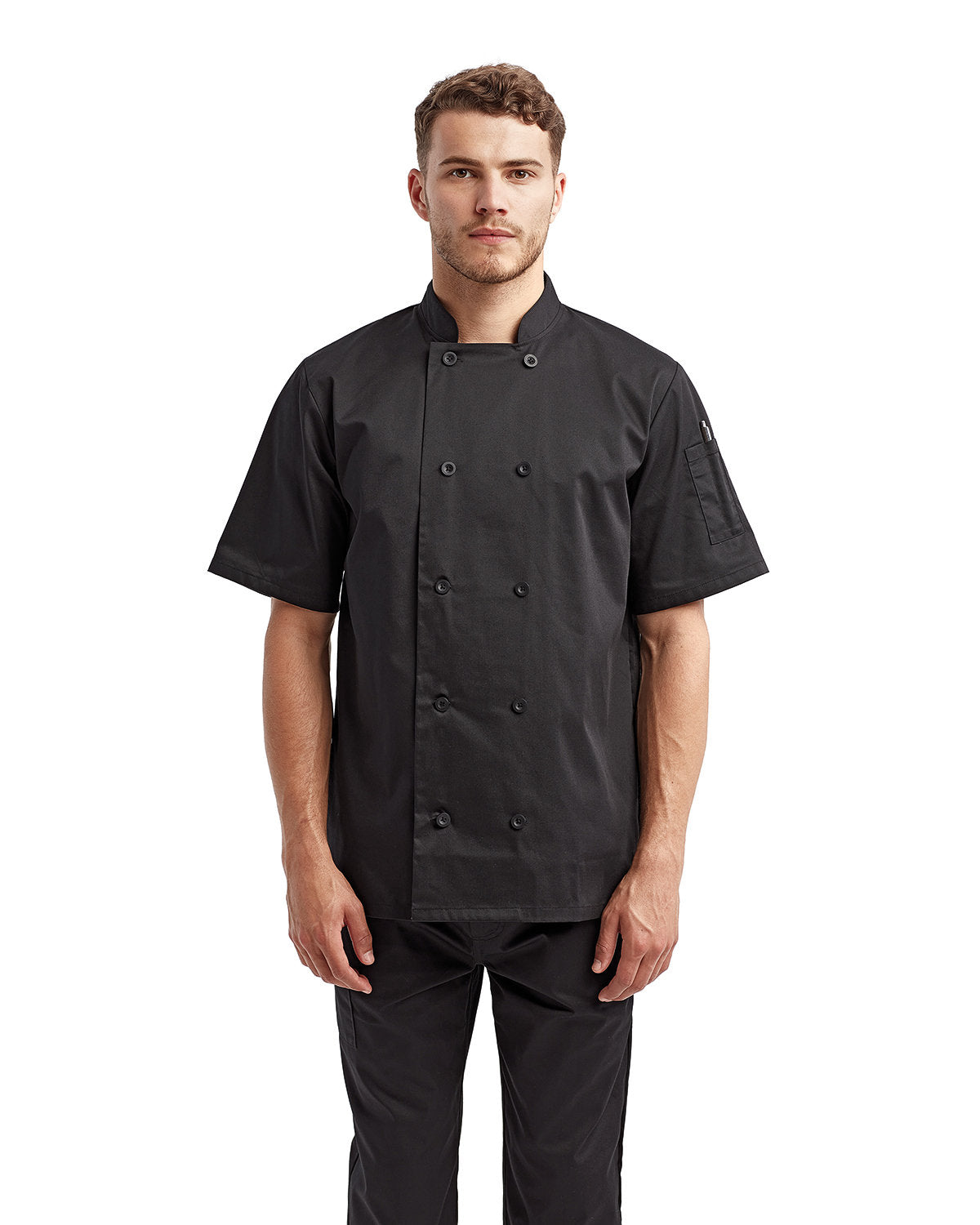 Reprime RP656 Unisex Short Sleeve Chef Coat - Eco-Friendly Recycled Polyester for Professional & Home Cooking - Restaurant Kitchen & Culinary School Apparel