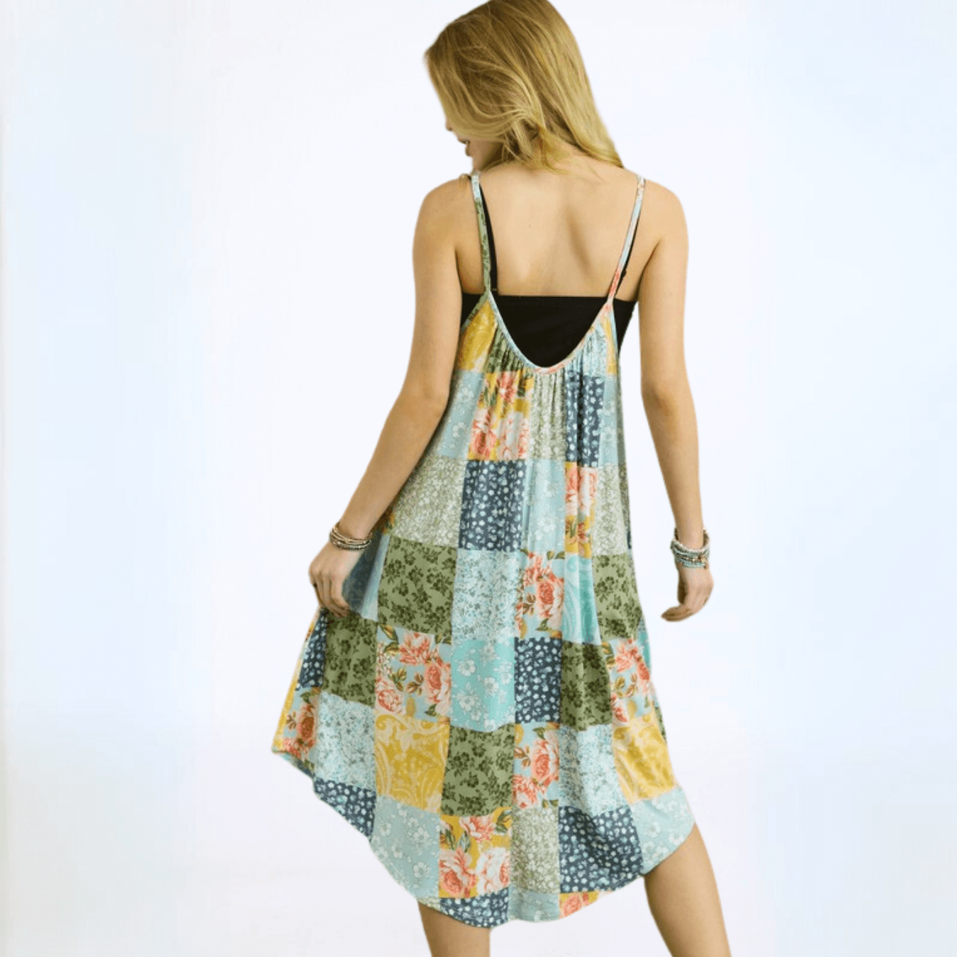 Boho Colorful Summer Sun Dress - Flowy & Comfortable Women's Maxi Dress Made in USA | Perfect for Beach Vacations, Music Festivals & Casual Outings