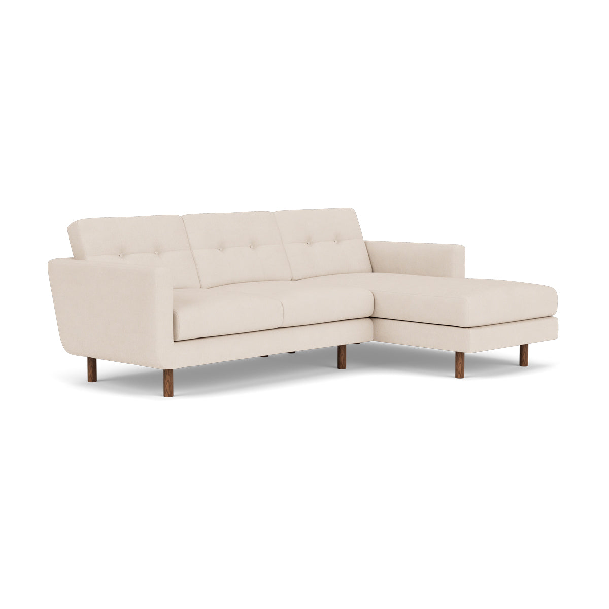 Conrad Fabric Right Chaise Sofa - Modern Sectional Couch for Living Room, Lounge & Home Theater - Comfortable Upholstered Furniture with Chaise Lounge