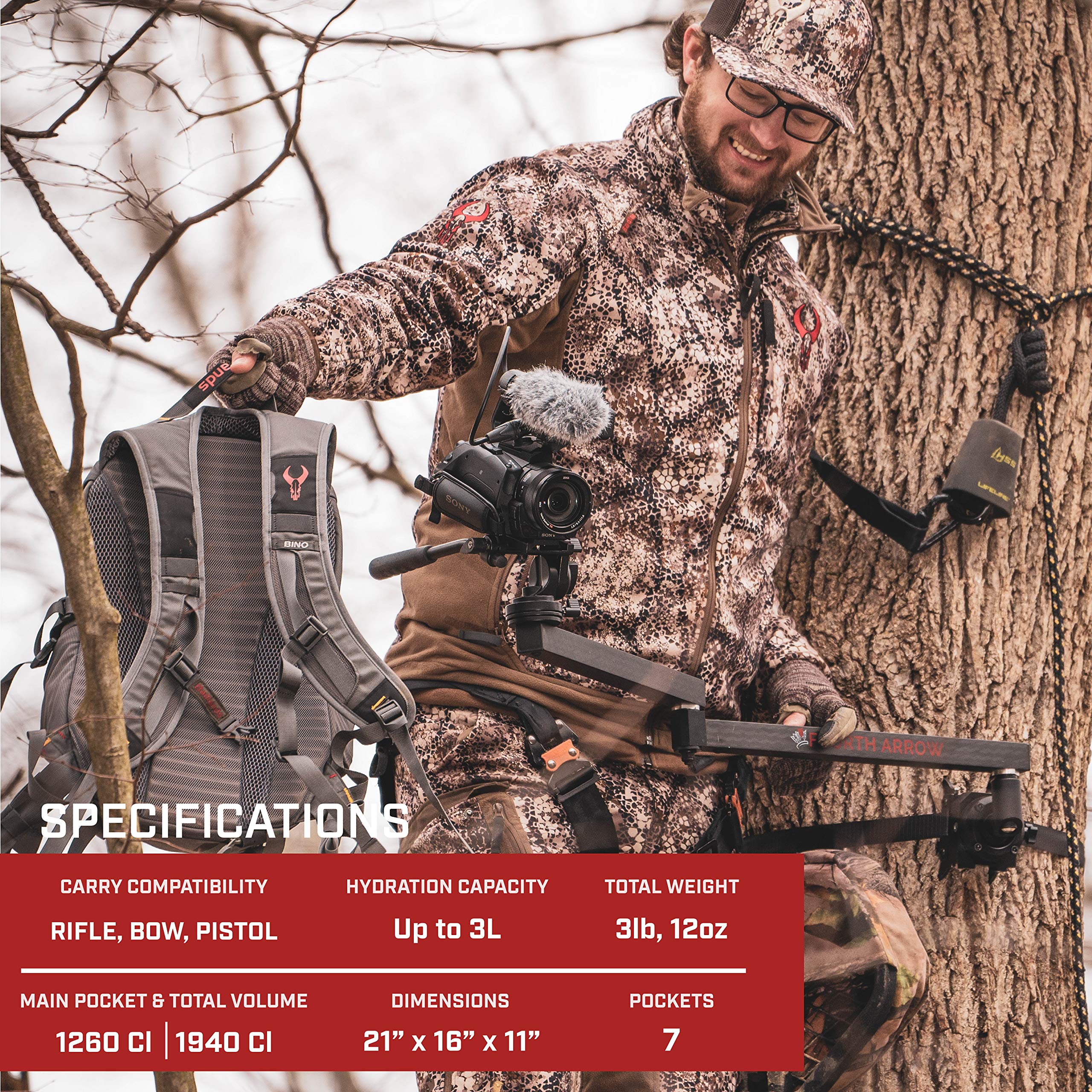 Badlands Dash Camouflage Hunting Backpack - Waterproof Day Pack for Bow, Rifle & Pistol | Ideal for Outdoor Adventures, Tactical Missions & Wilderness Exploration