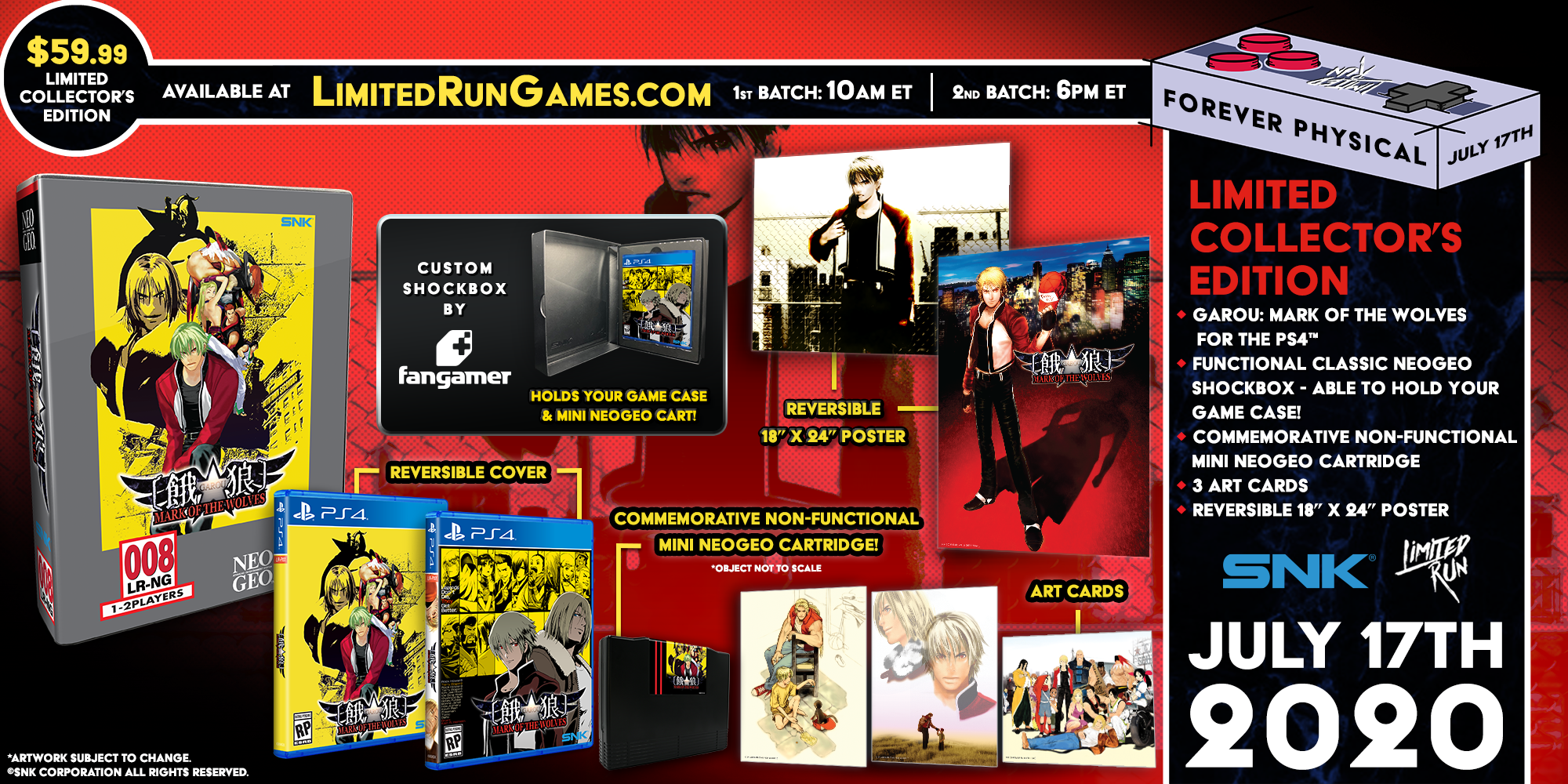GAROU: MARK OF THE WOLVES Classic Edition for PS4 - Limited Run #354 - Retro Fighting Game for PlayStation 4 - Perfect for Competitive Play & Nostalgic Gamers