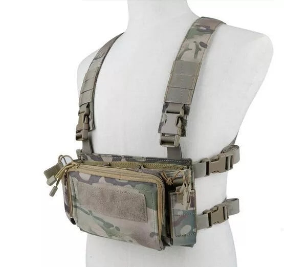 WST VE 55 Tactical Vest 500D - Military Grade Molle Vest for Outdoor, Airsoft & Hunting - Adjustable Body Armor Carrier with Multiple Pockets