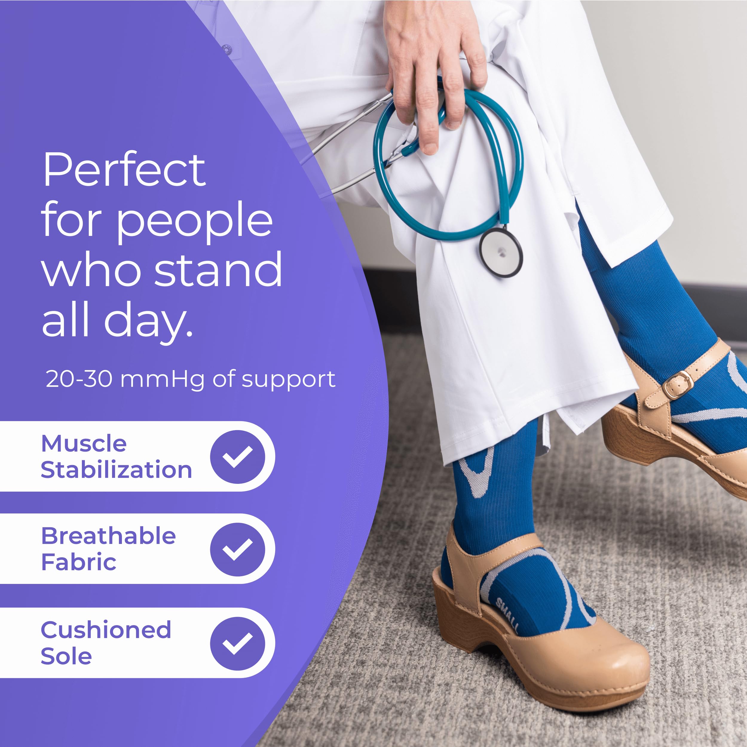 Sigvaris Motion 412 Compression Socks 20-30 mmHg Knee High Support for Women & Men - Perfect for Travel, Running & Varicose Vein Relief
