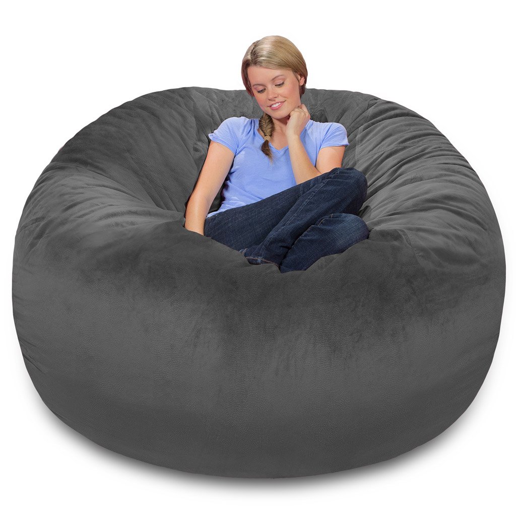 Premium Memory Foam Bean Bag Chair - Ultra Comfortable Grey Pebble Design for Living Room, Bedroom & Dorm | Ergonomic Support for Gaming, Reading & Relaxation