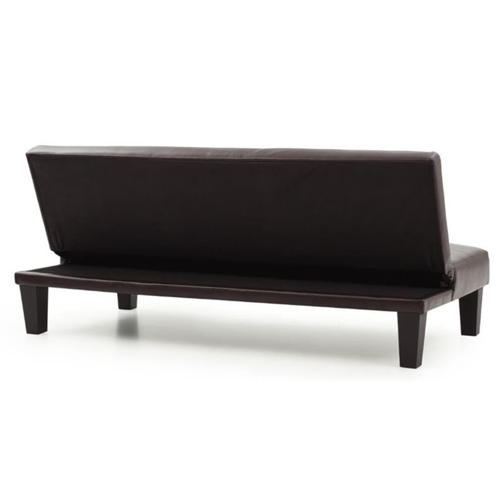 Glory Furniture Alan Faux Leather Sleeper Sofa Bed in Cappuccino Brown - Convertible Couch for Small Spaces, Living Room & Guest Room