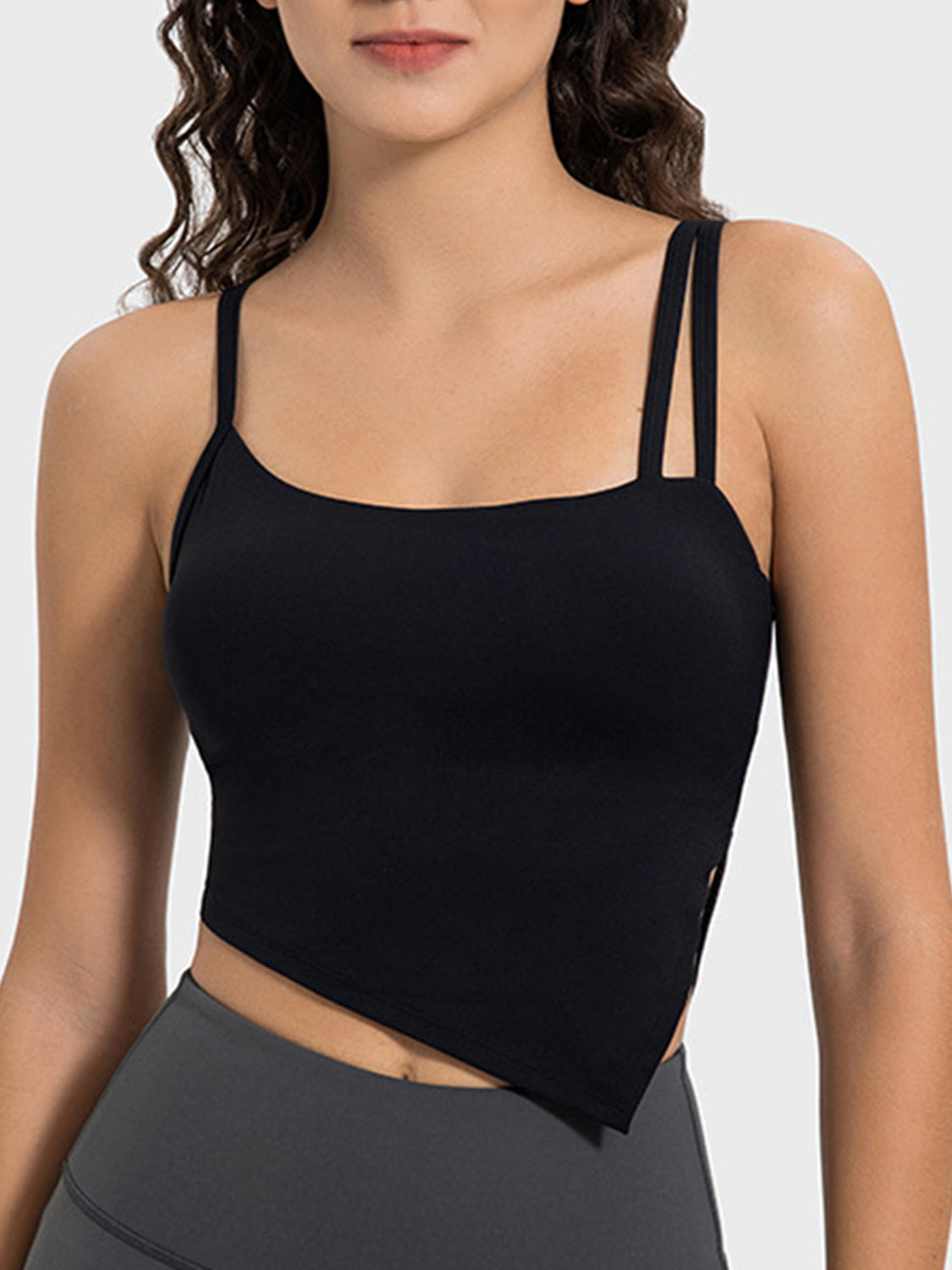 Asymmetrical Neck Slit Yoga Top for Women - Breathable Workout Shirt for Pilates, Running & Gym - Trendy Activewear for Fitness & Lounge