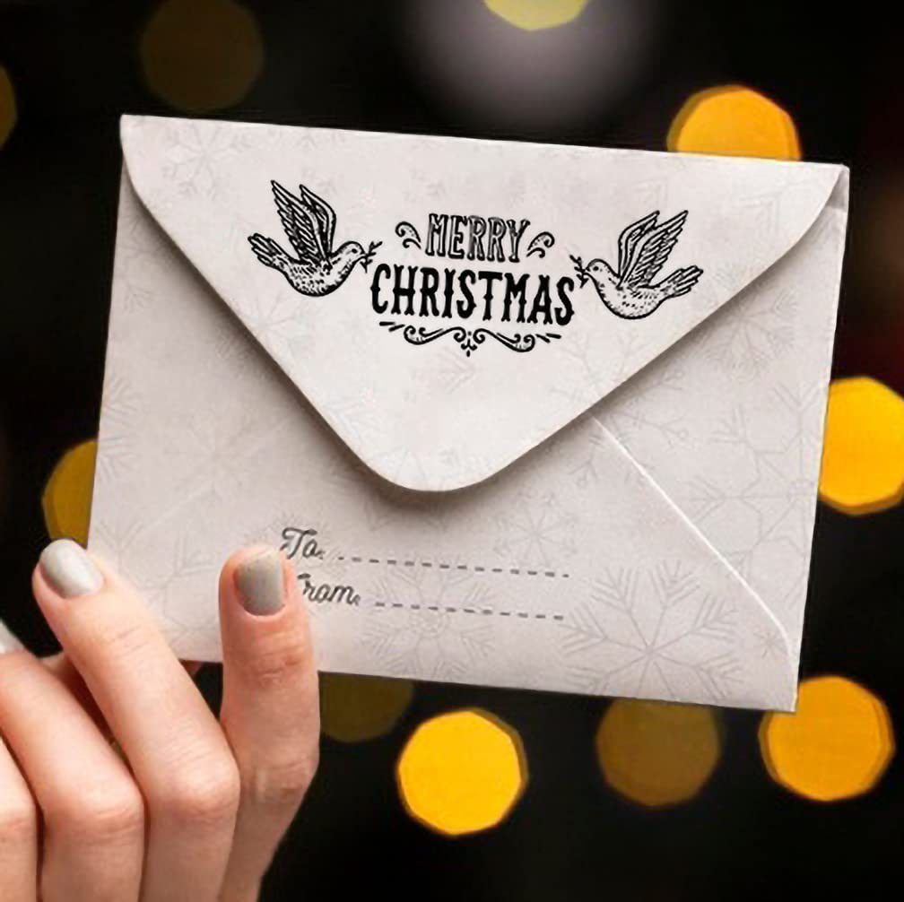 Christmas Clear Stamps for Card Making - Holiday Blessing Words Transparent Rubber Stamps for Scrapbooking, DIY Greeting Cards, Photo Albums & Paper Crafts - Perfect for Holiday Decorations, Gift Wrapping & Memory Keeping