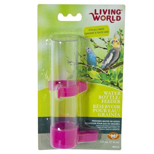 Living World Medium Water Bottle and Feeder Combo for Birds - Perfect for Parakeets, Cockatiels & Small Birds - Essential Cage Accessories for Hydration & Feeding