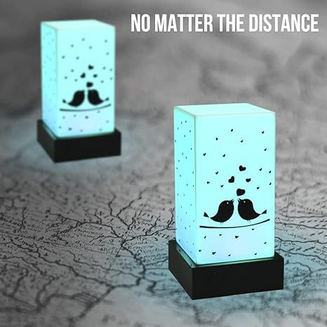 ZOCI VOCI Telepathy® Friendship Lamp® – Wi-Fi Connected Touch Lamp for Long Distance Relationships, Family & Friends | Romantic Gift for Couples, Heartwarming Home Decor for Loved Ones Apart | Perfect for Bedrooms, Living Rooms & Long-Distance Connection Moments